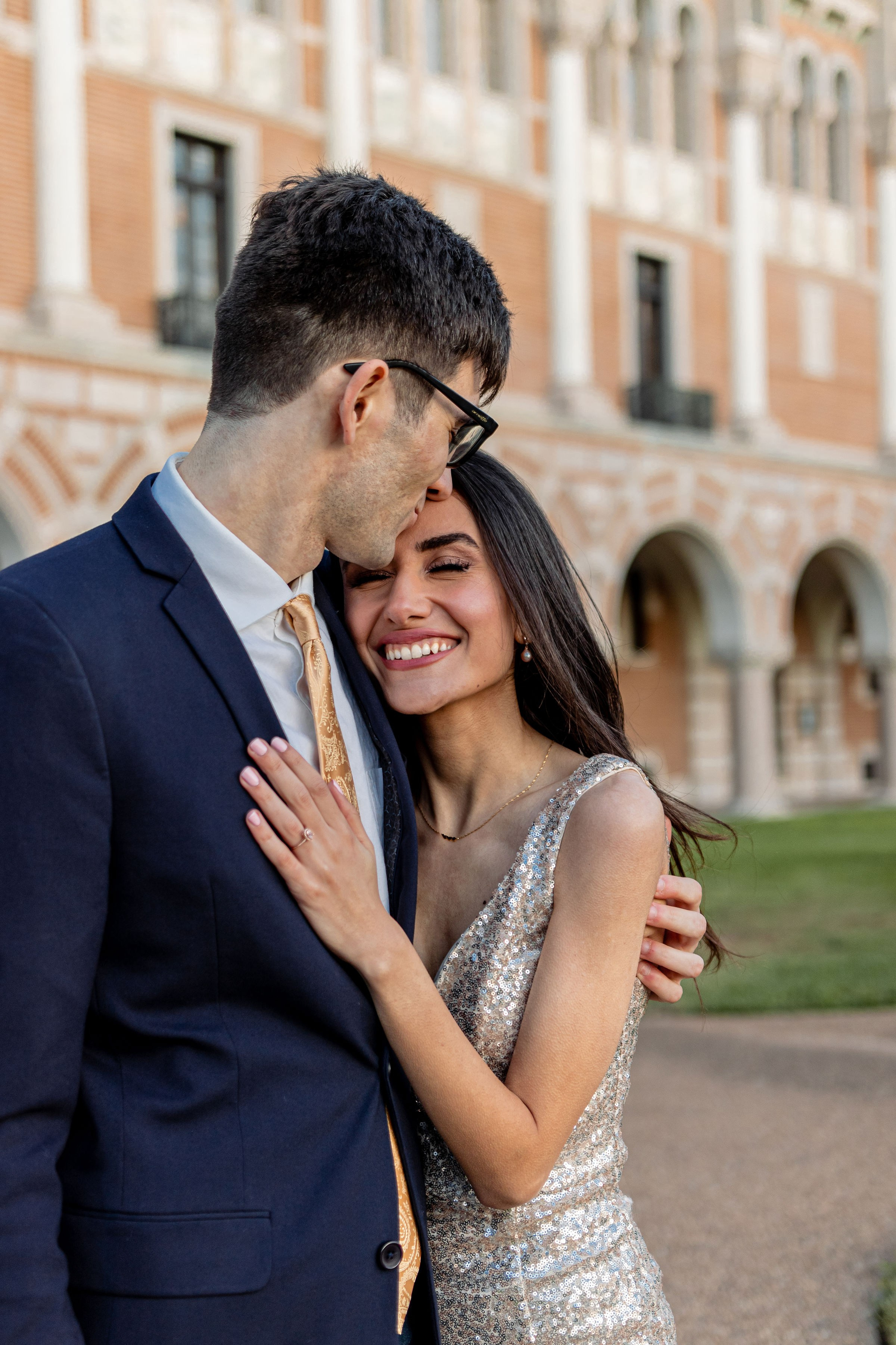 Nikkie and Sebastian's engagement photoshoot at Rice University