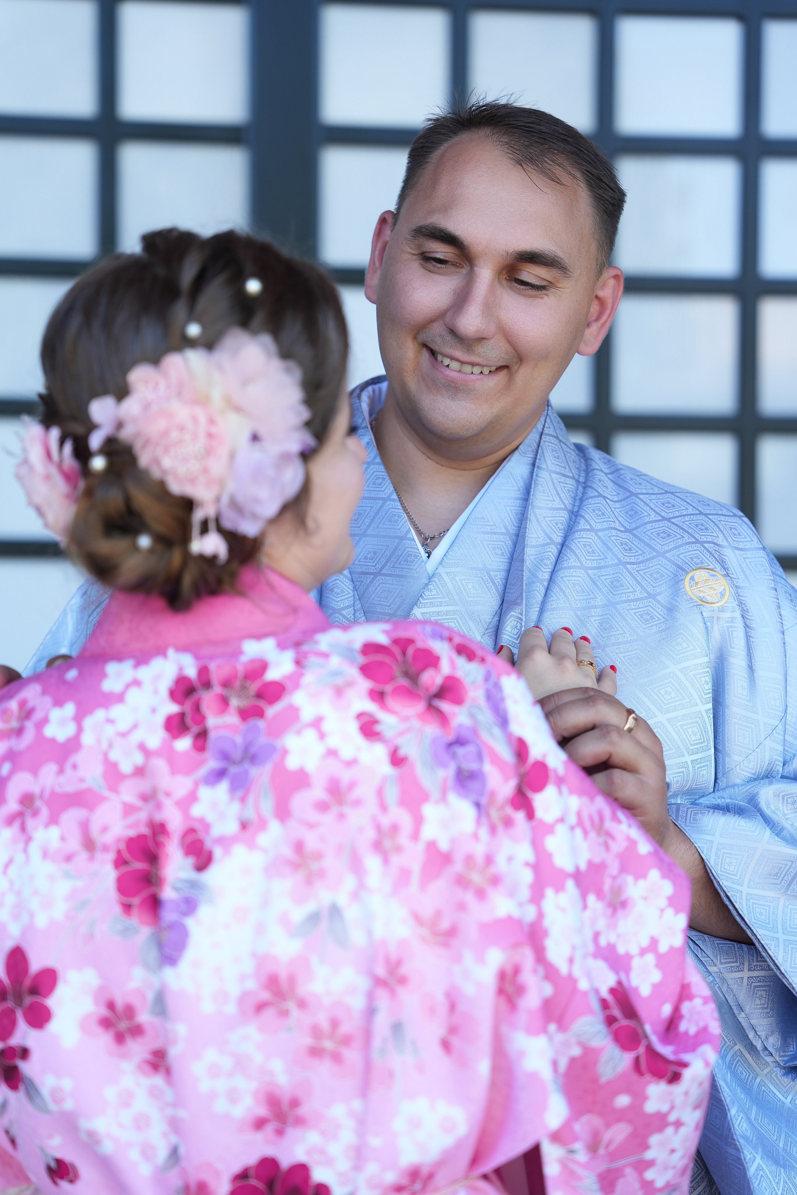 Парная съёмка в кимоно в Токио. Фотограф в Токио Япония