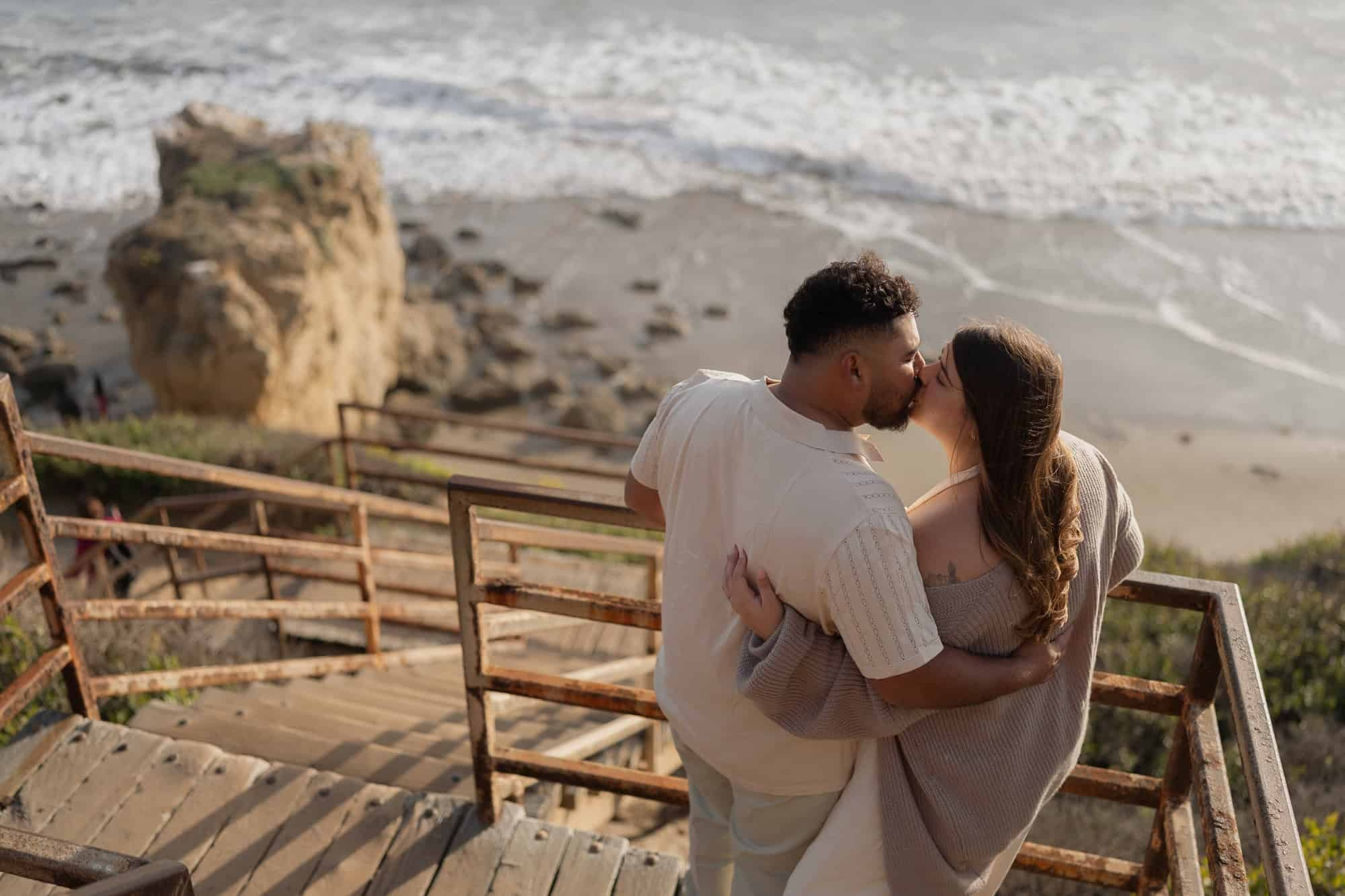 El Matador engagement photo. Cinematic Wedding & Elopement Photography in Los Angeles | Inspired by Indie Film & Real Life