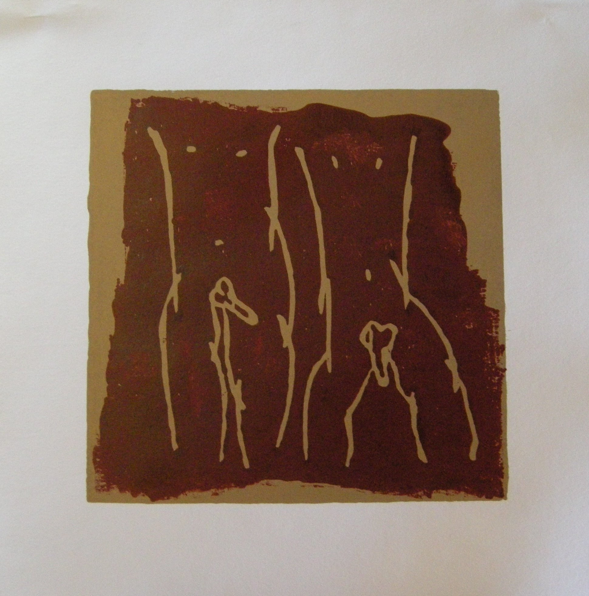 Akt rot-gold 2025 - 20x20 auf Papier 30x30