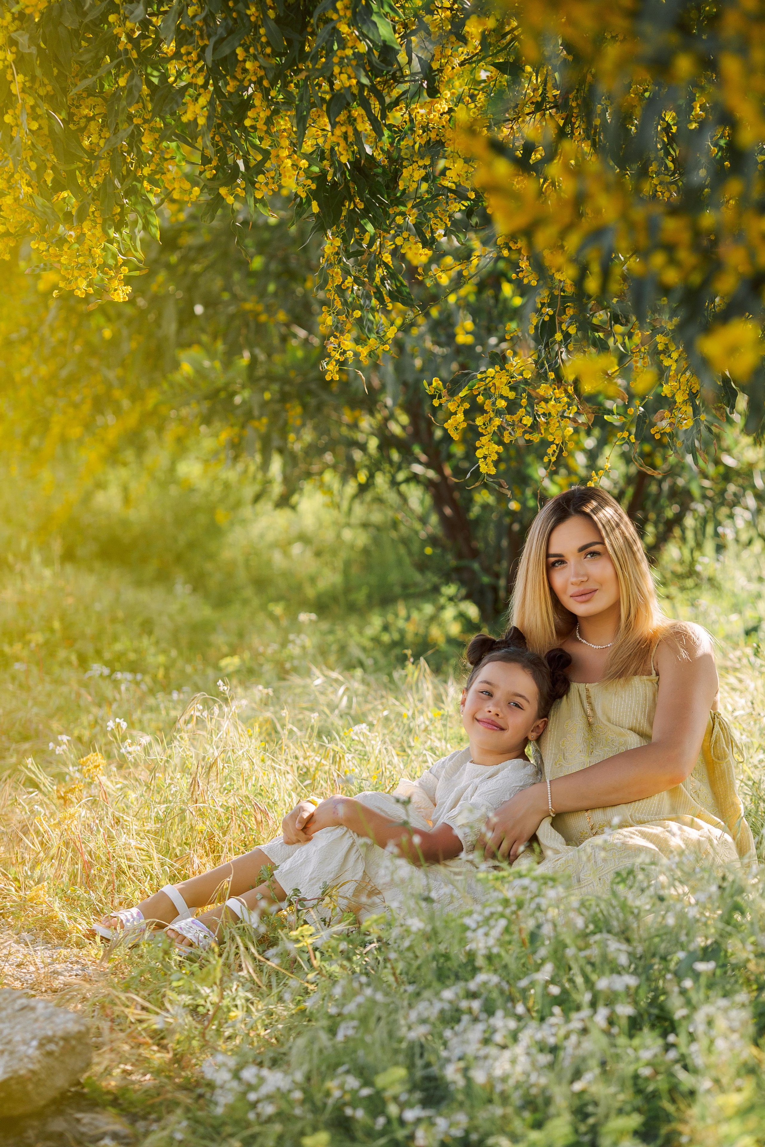 Photo shoot of the unique beauty of yellow mimosa trees. Professional Photographer in Alanya, Side, Belek, Antalya. Turkiye