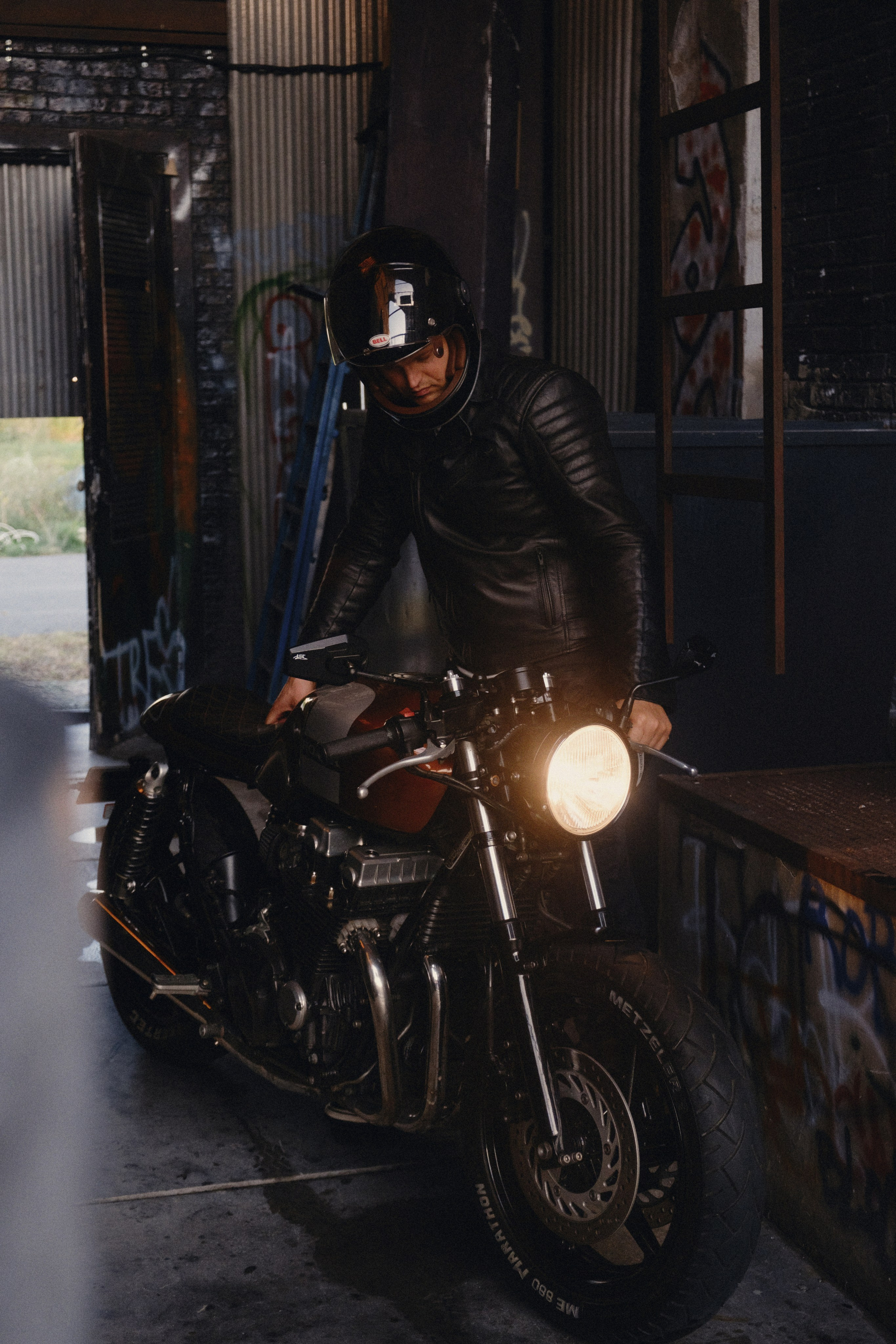 Café Racer Style Photography — Brutal Man & Custom Bike