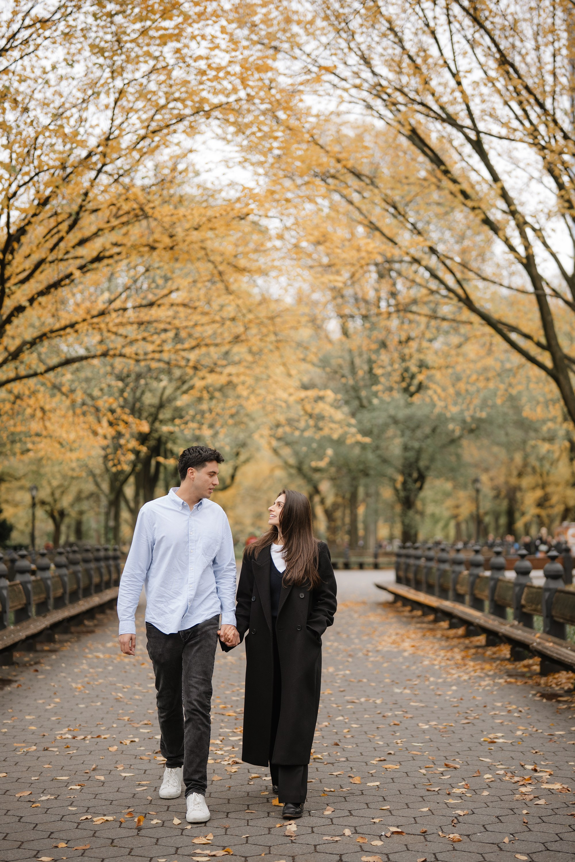 Proposal in Central Park. Fall 2025. Portrait and wedding photographer in New York