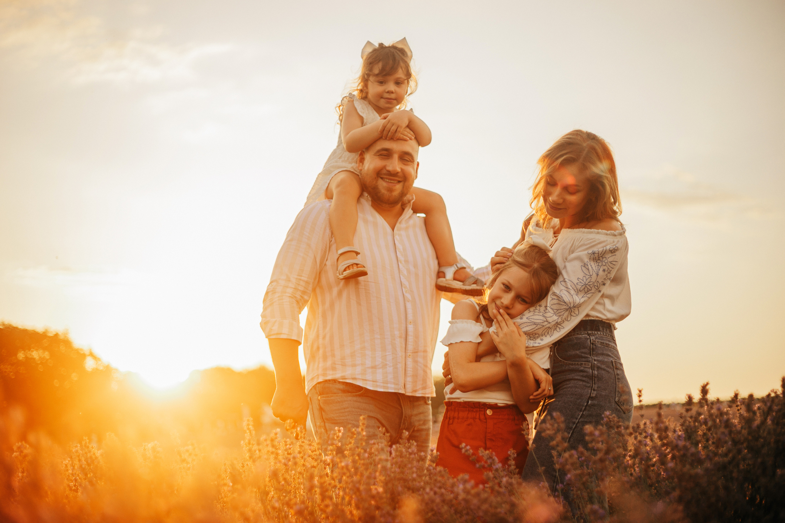 В объятиях своей семьи