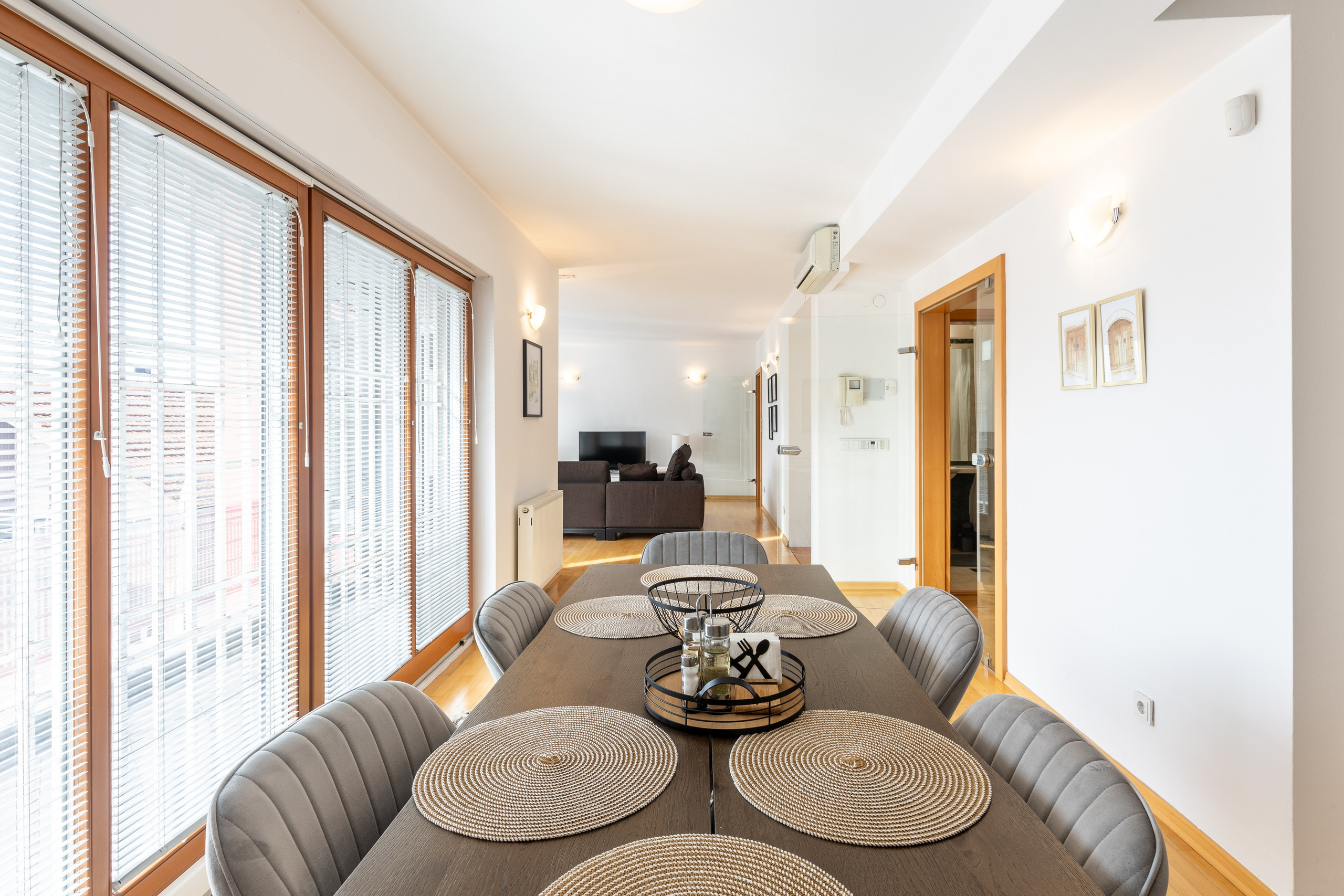 Dining area interior photographed in modern Sarajevo apartment by photographer Namir Čomaga.