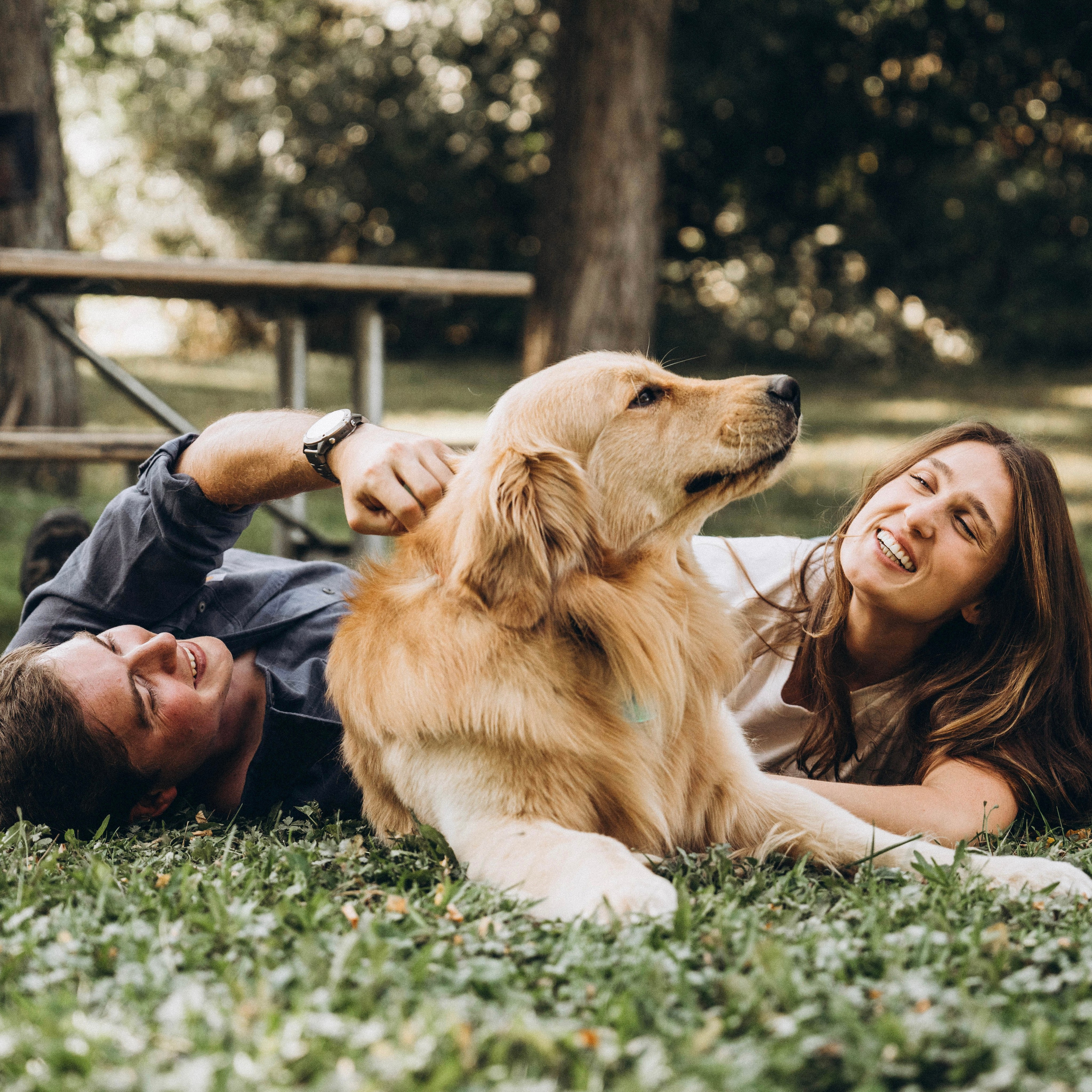 Documentary-style candid of bride laughing with groom