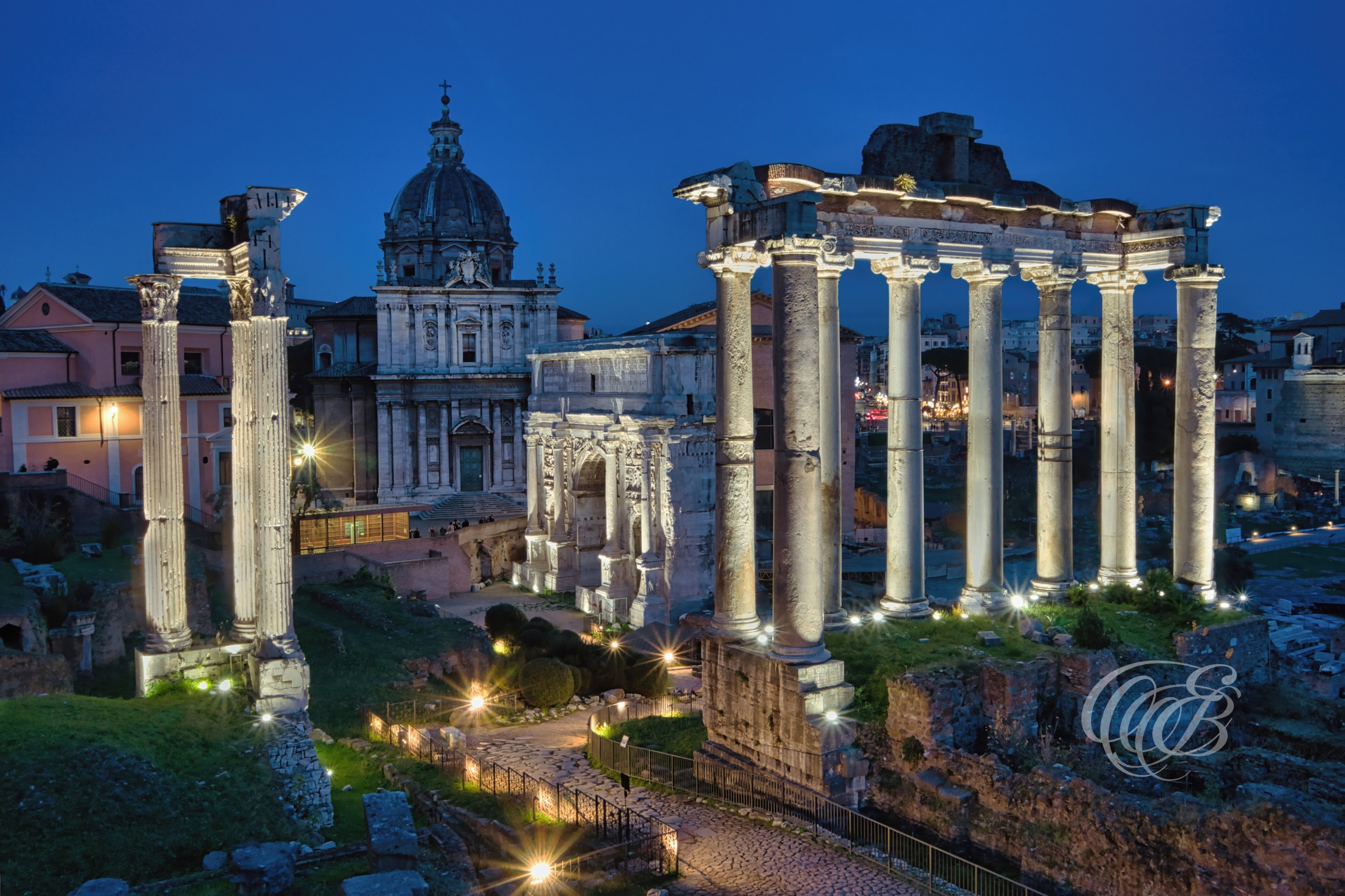 Rome Italy - The Roman Forum at Evening - Eduardo Bartoli Fine Art Photography - Fine art photograph of the Roman Forum at evening in Rome, Italy – photography by Eduardo Bartoli.