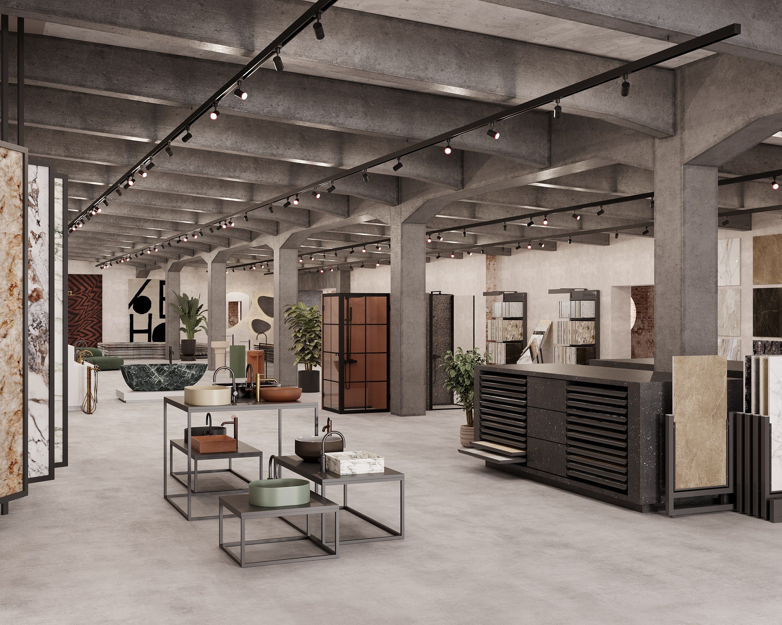 Drobės Fabrikas — open-space furniture store. Simple Archs — high quality visualizations for your interior projects