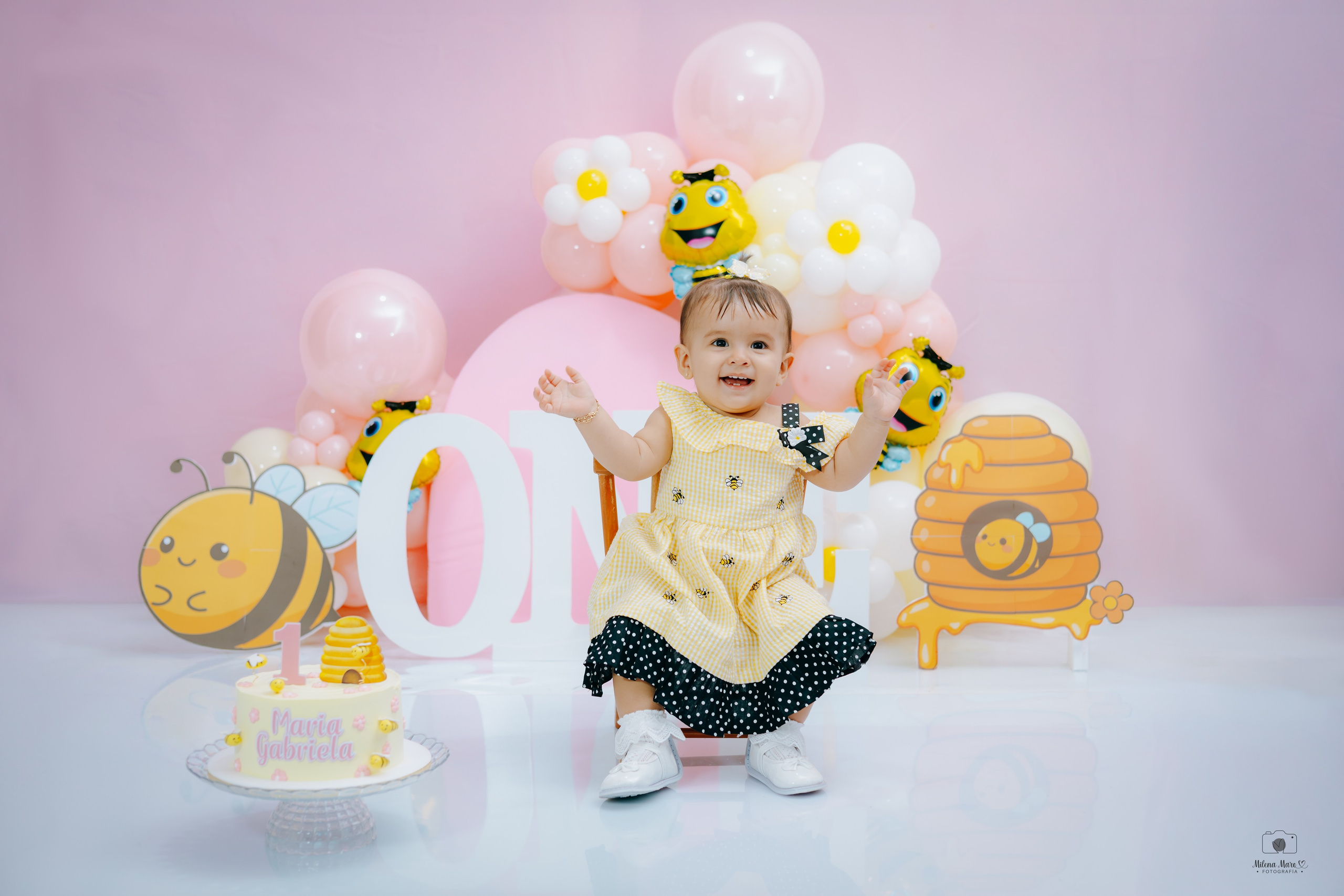 PRIMER AÑO ABEJITA. Milena Maro Fotografía: estudio profesional en Acacías, Meta. Retrato familiar, infantil, maternas, eventos y empresas