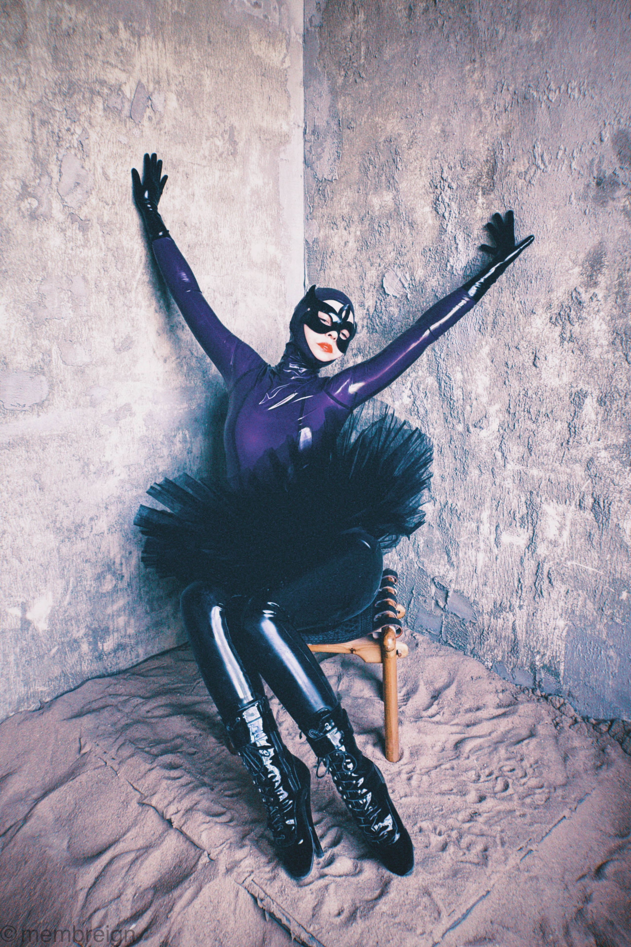 On a wheel. Membreign