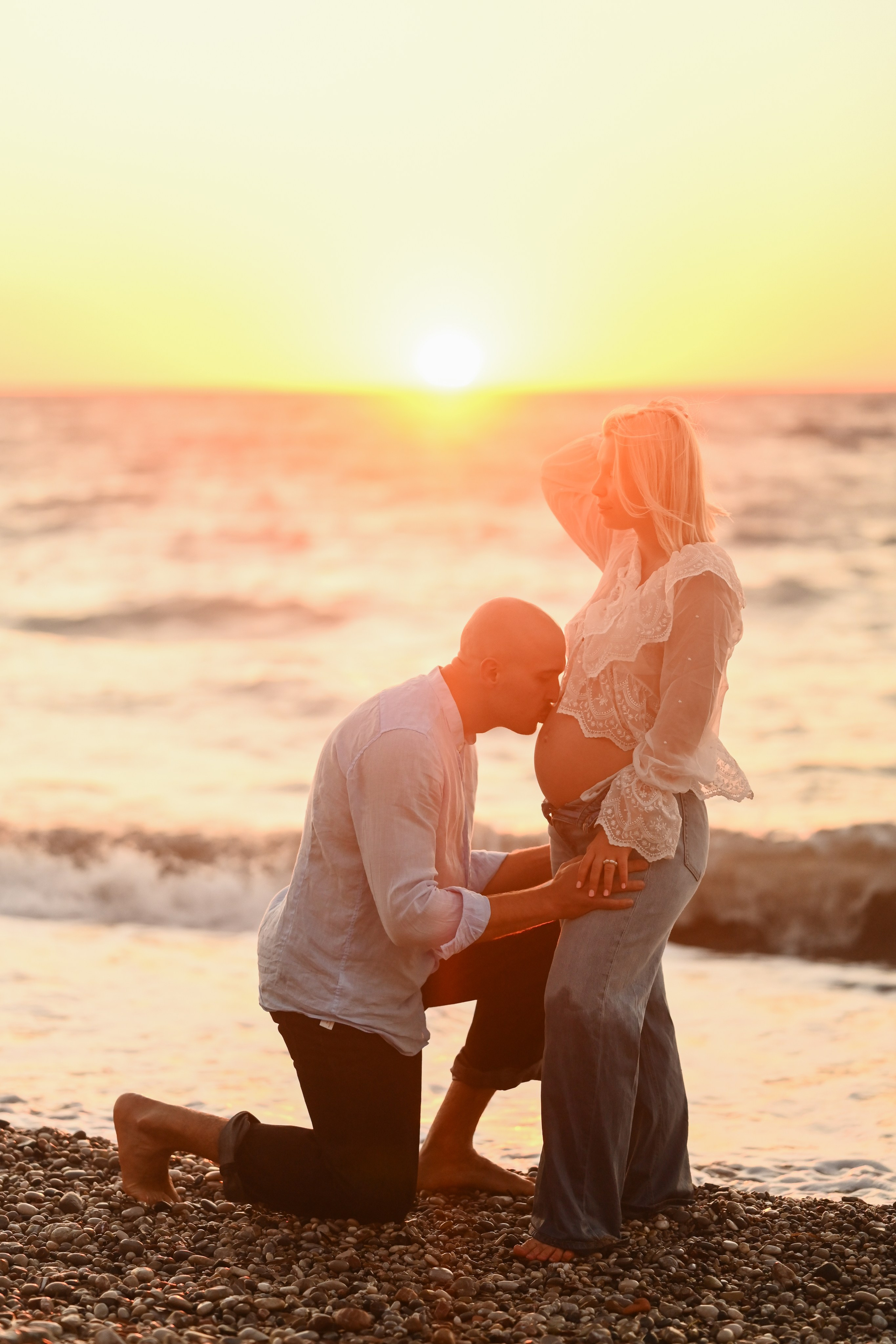 Maternity Photoshoot on the Beach in Rhodes. Photographer in Rhodes Island