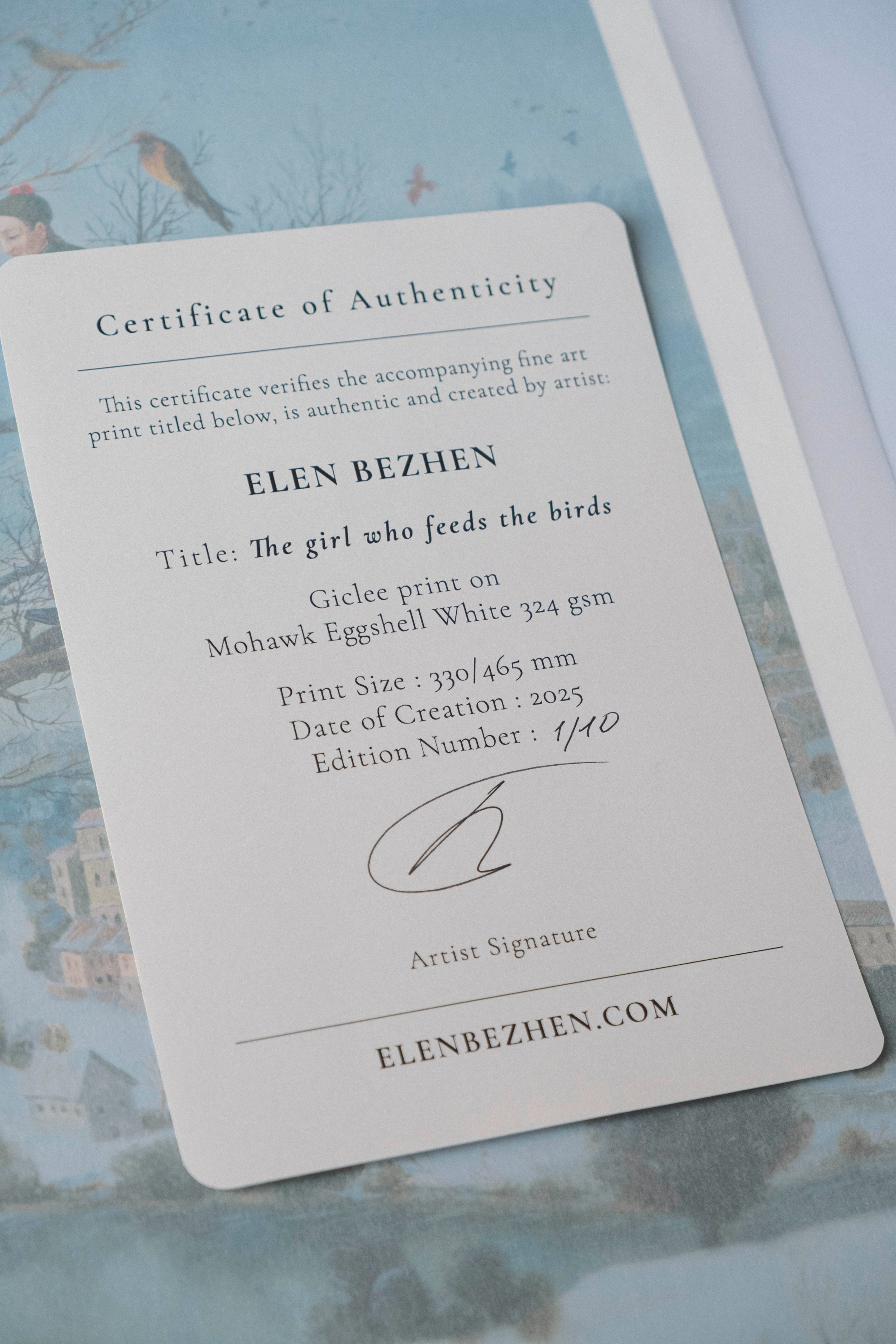 The girl who feeds the birds. ELEN BEZHEN