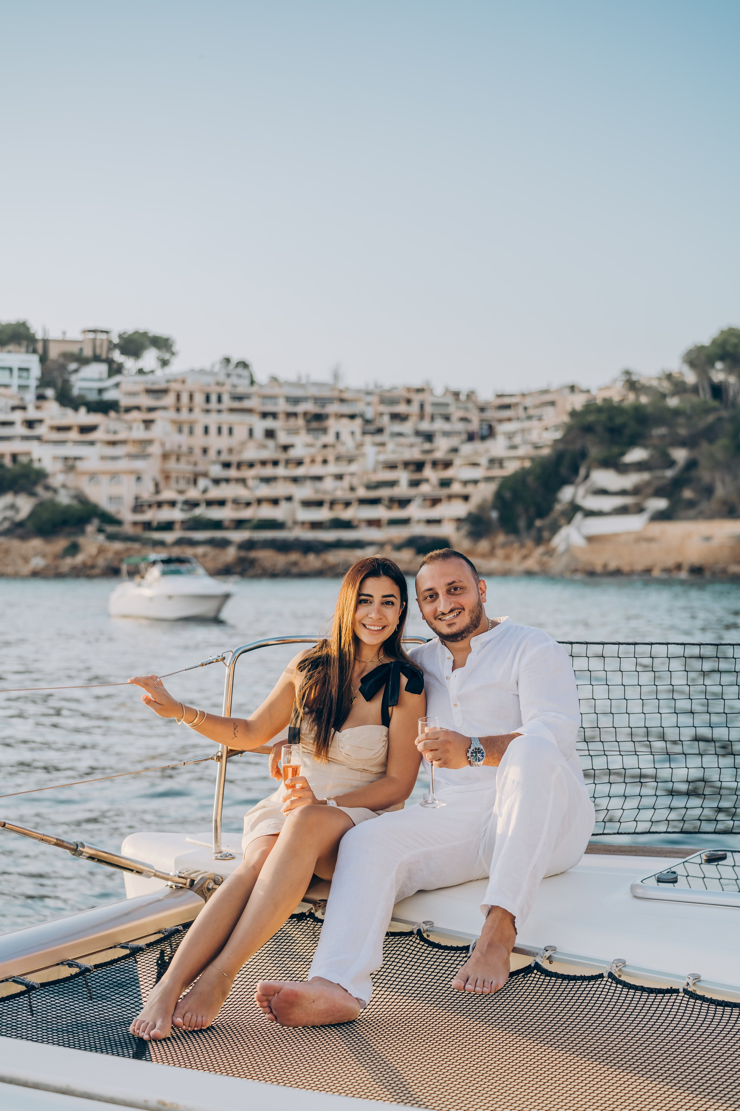 Engagement on a yacht at sunset. Фотограф у Пальма де Майорка