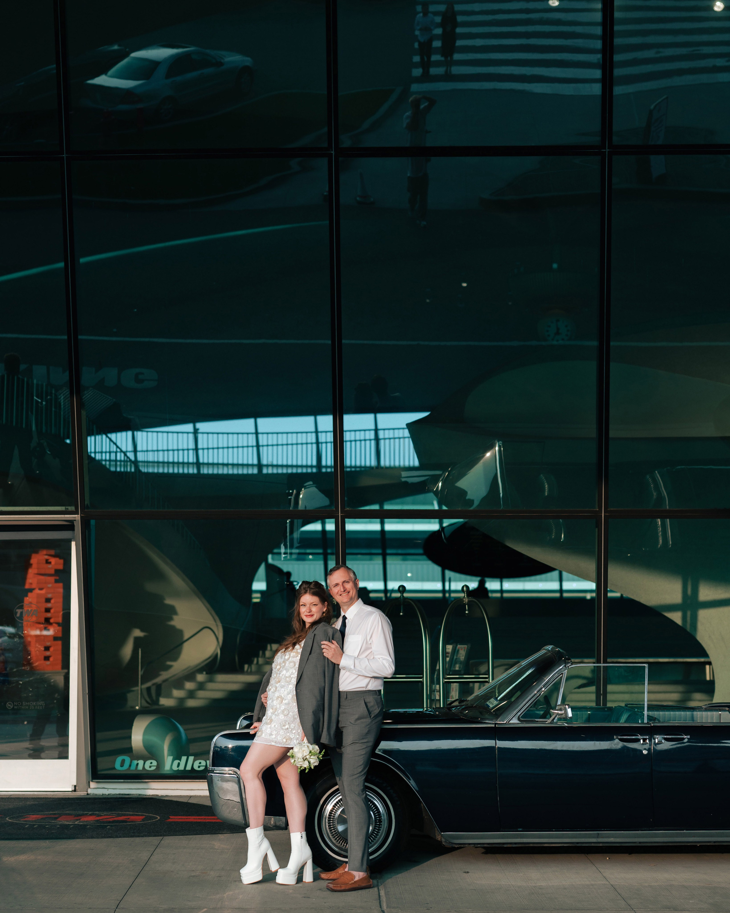 Shannon and Nik at TWA Hotel | NYC Couple Photography