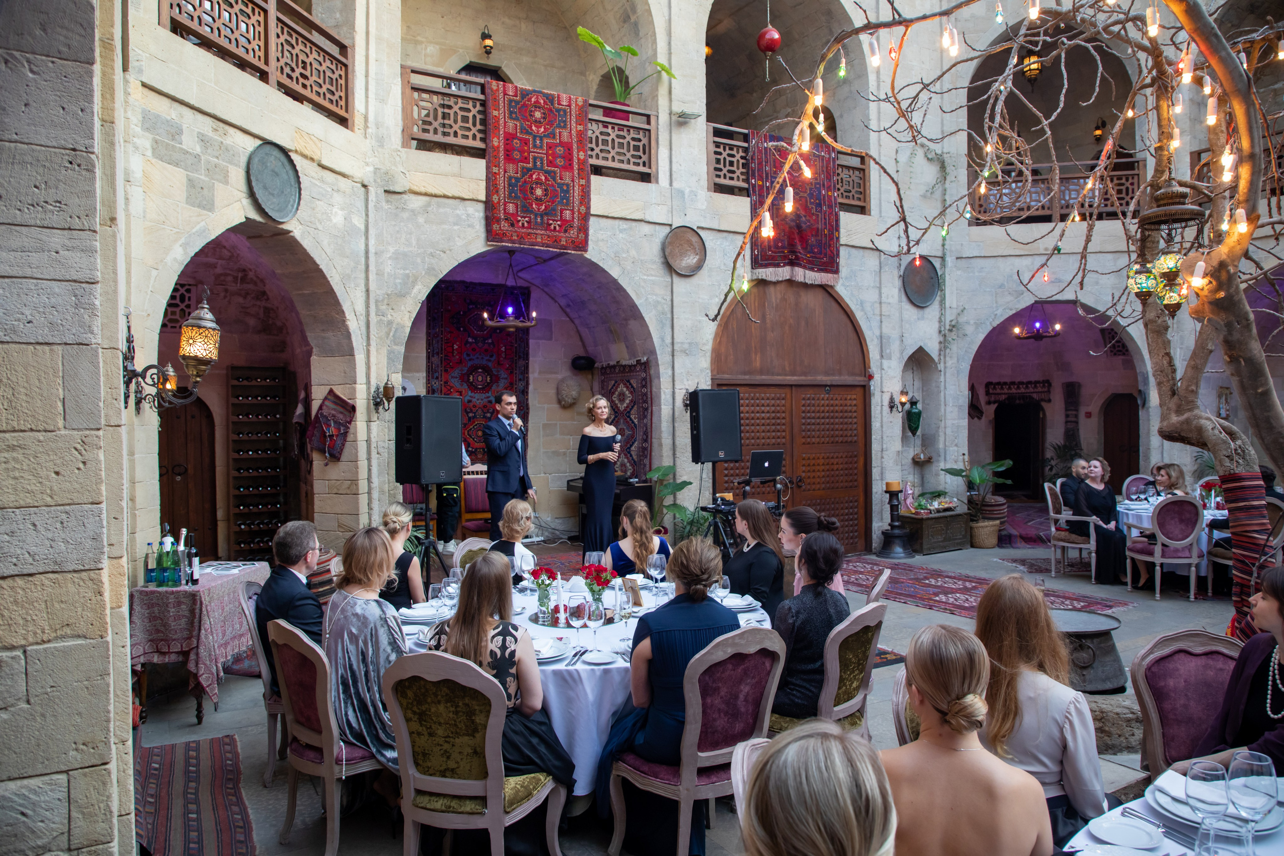 Gala-Dinner with the French Countess, the main etiquette expert Marie de Tilly. Baku Photographer