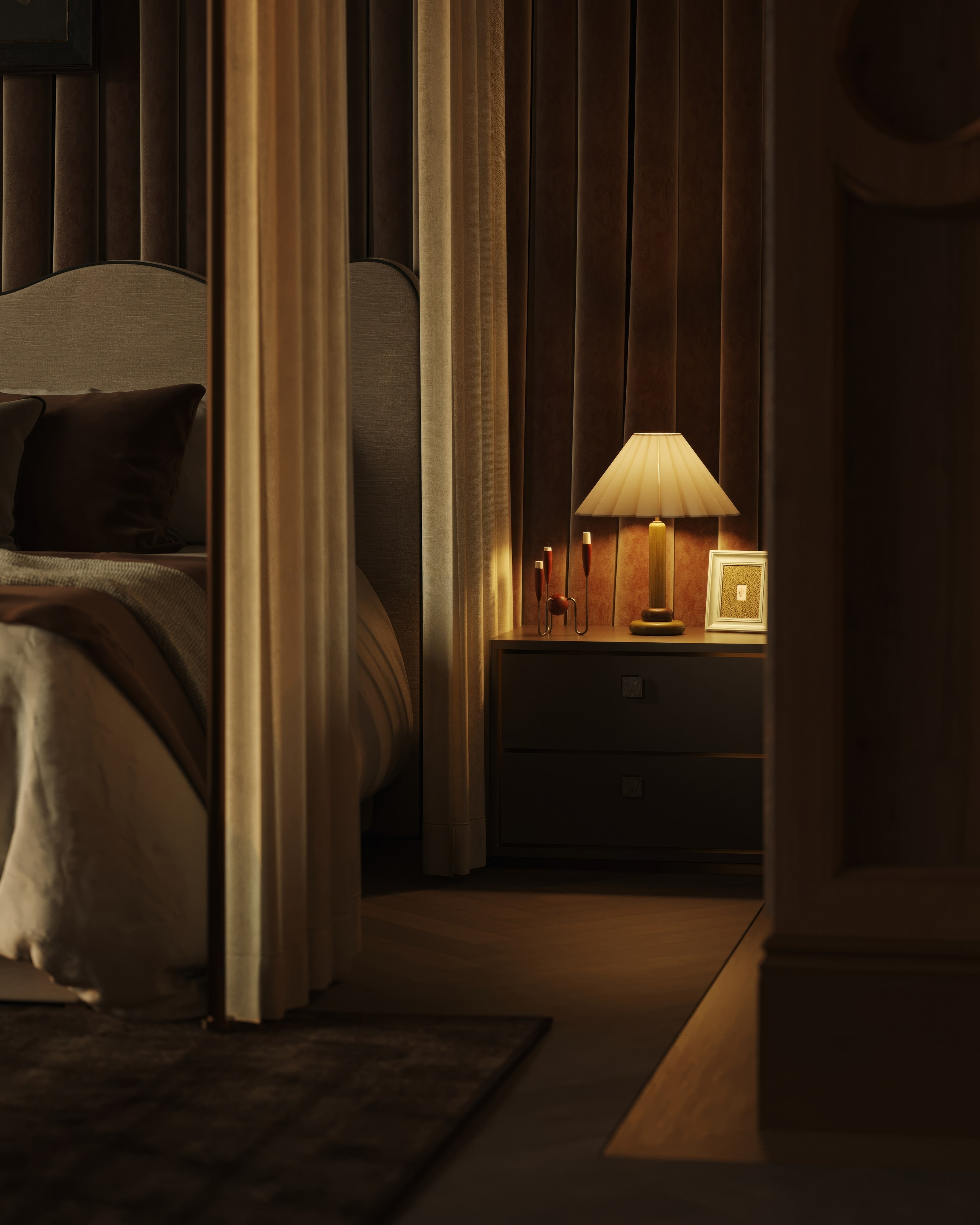 [AS] Dark Elegance Bedroom. Anastasia Sorochin| 3d Visualization