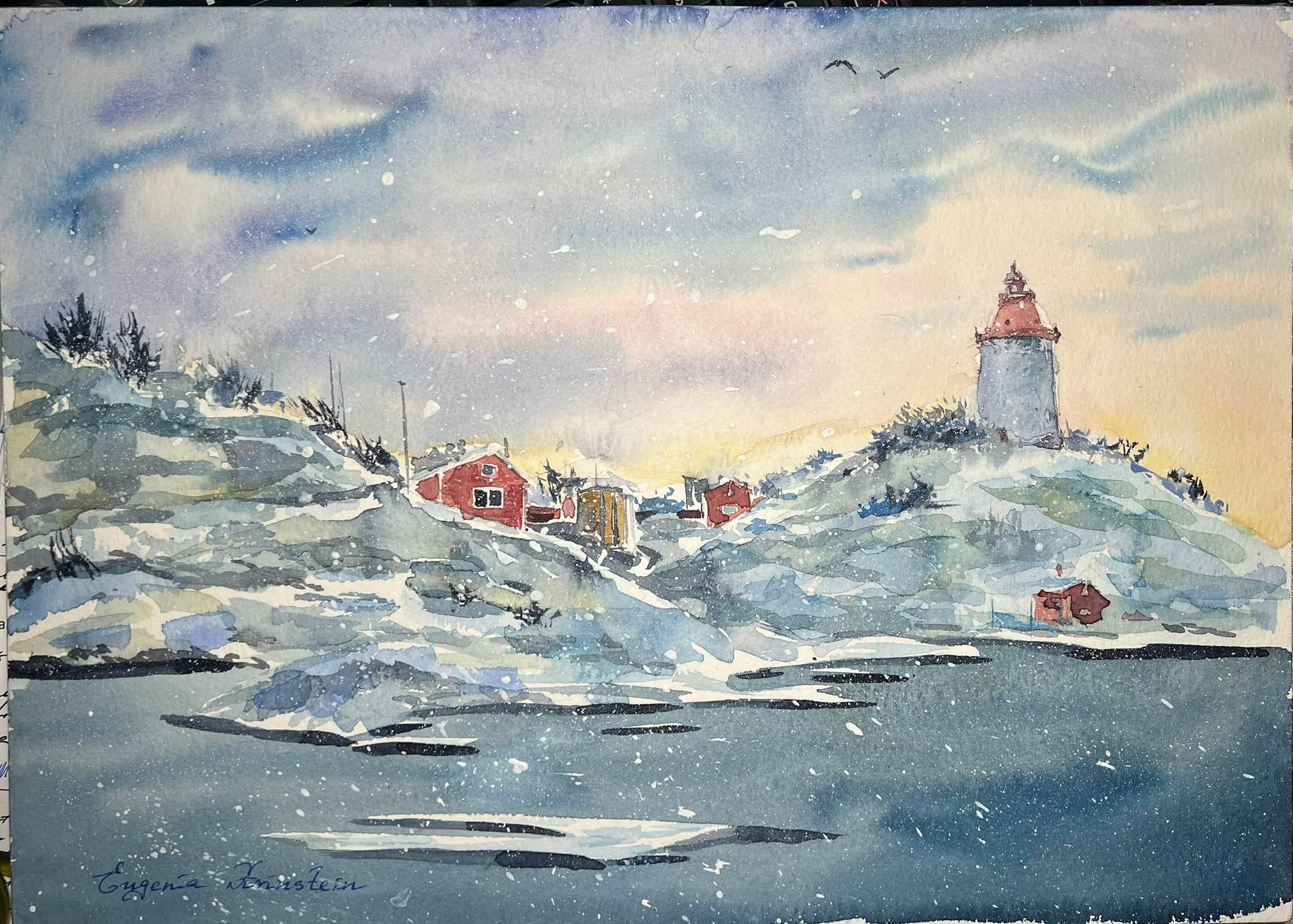 Akvarell. Eugenia Arinstein — konstnär som skapar handgjord måleri och illustration med känsla, färg och närvaro. Verksam i Nynäshamn
