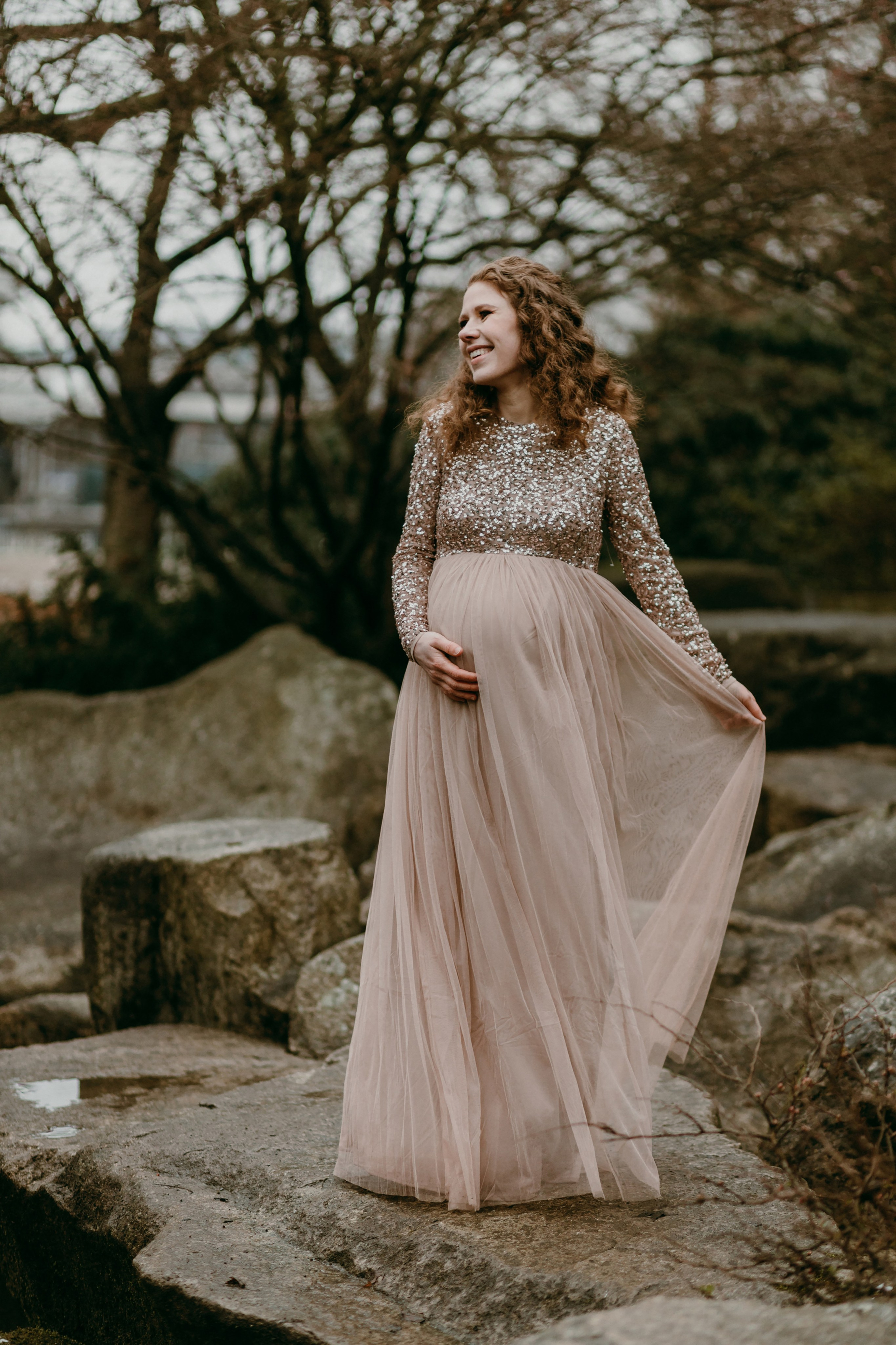 Babybauch-Fotoshooting in Planten un Blomen in Hamburg. Maria Chistyakovа — Fotografin in Karlsruhe, Baden-Baden und Umgebung