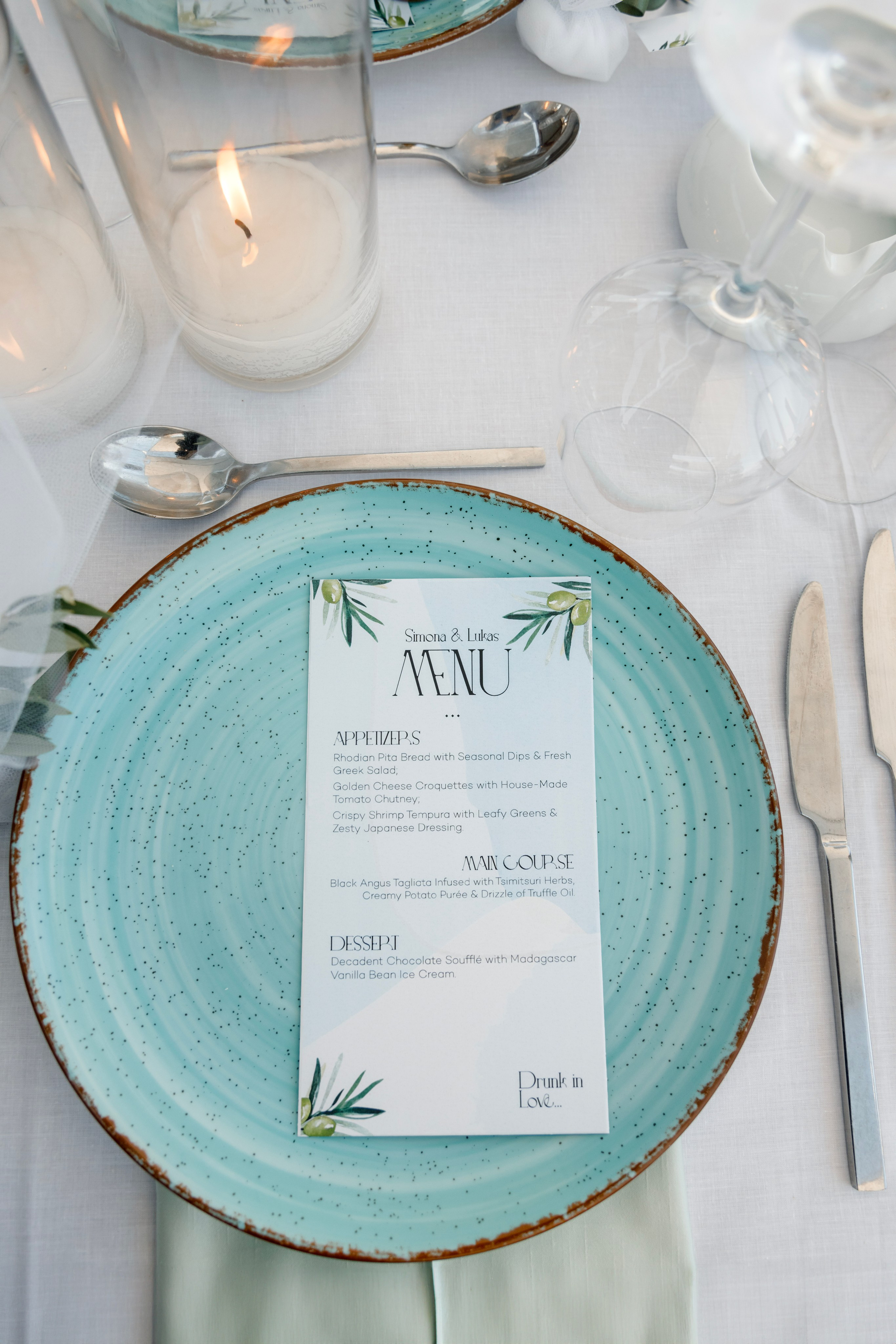 Table decoration in a Restaurant Naya, Faliraki Rhodes Greece