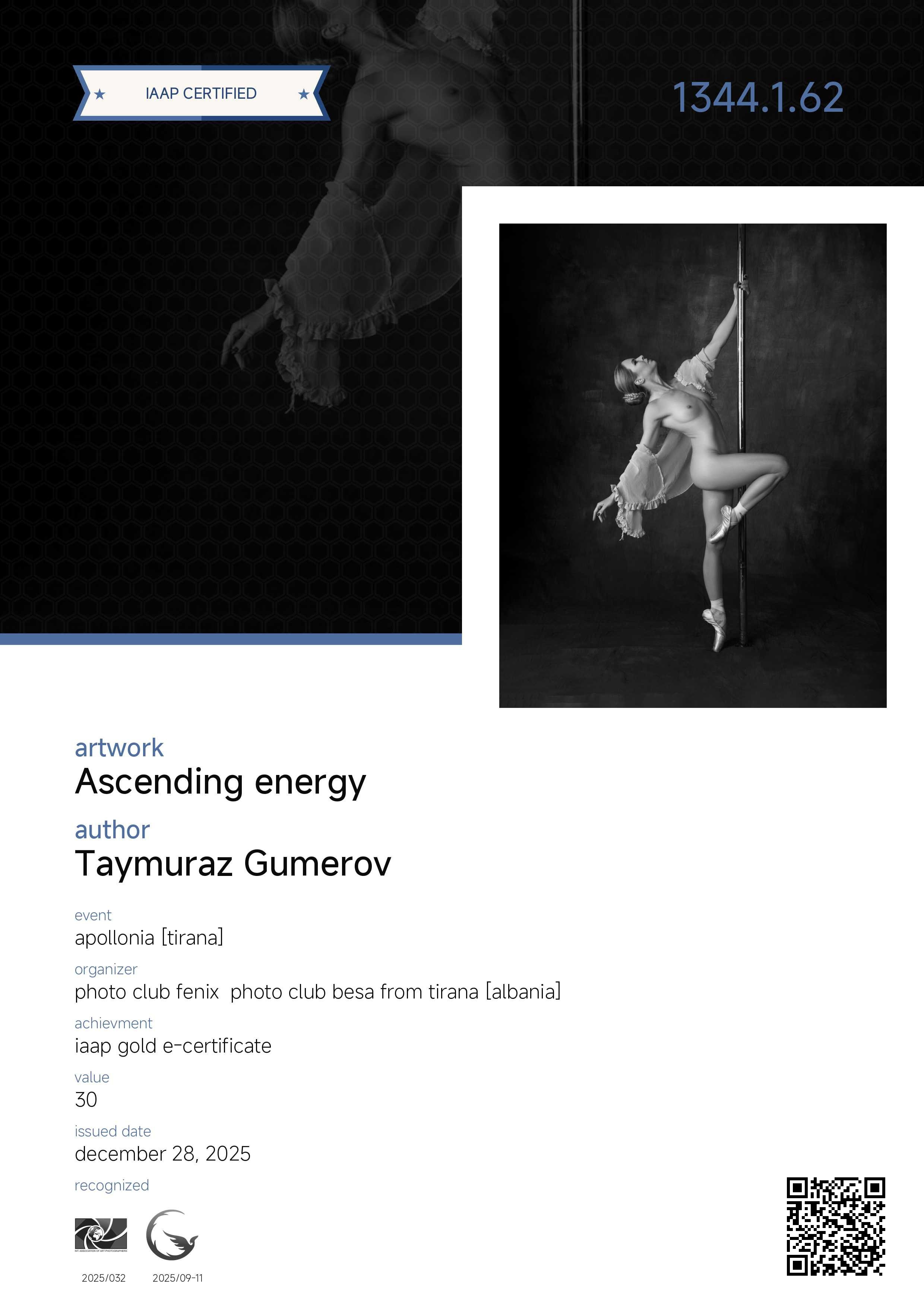 My Awards. Портретен и будоар фотограф в София | Таймураз Гумеров