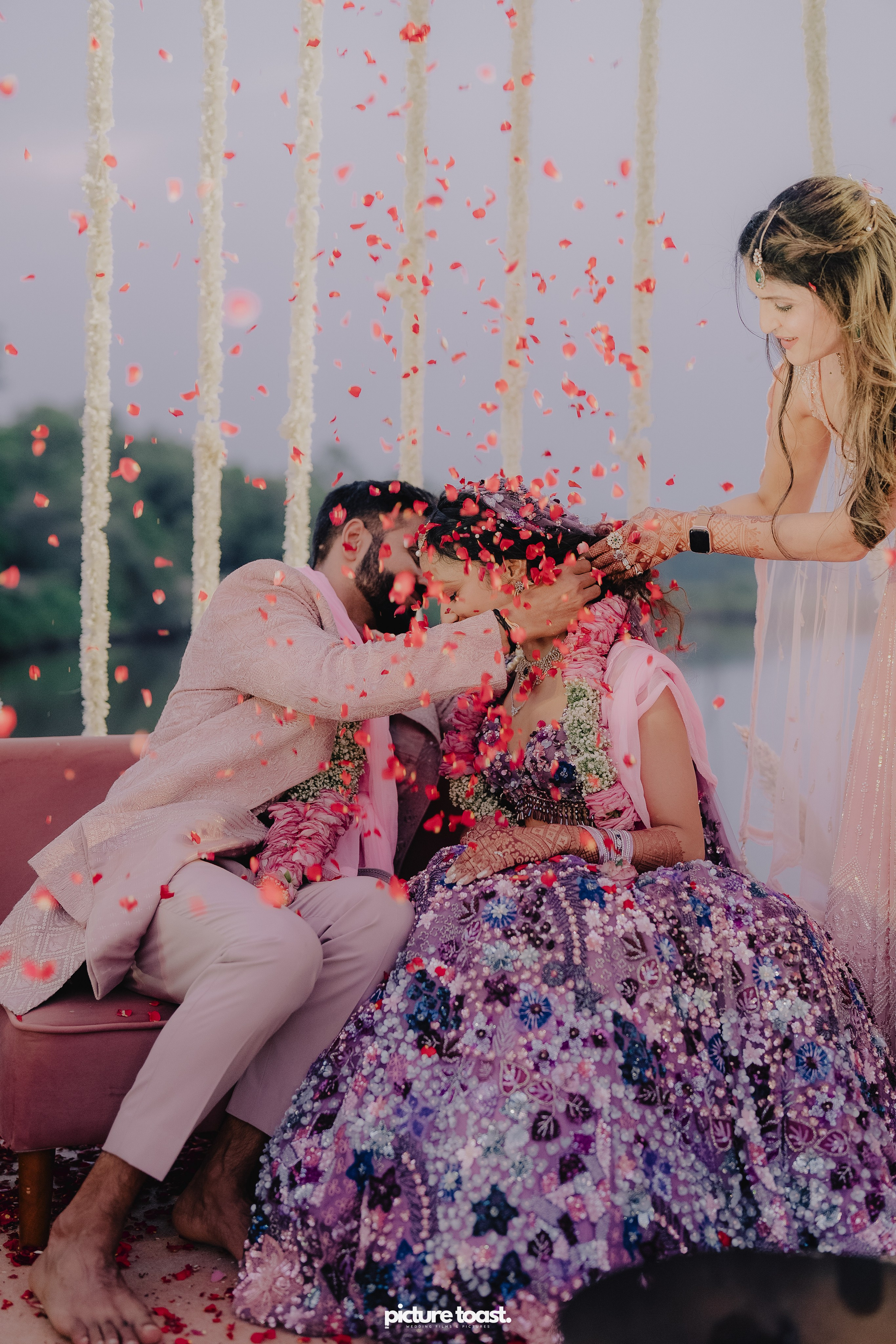 Varamala Ft. Barbie & Aneesh. Fine art Wedding Photographers in India & Canada