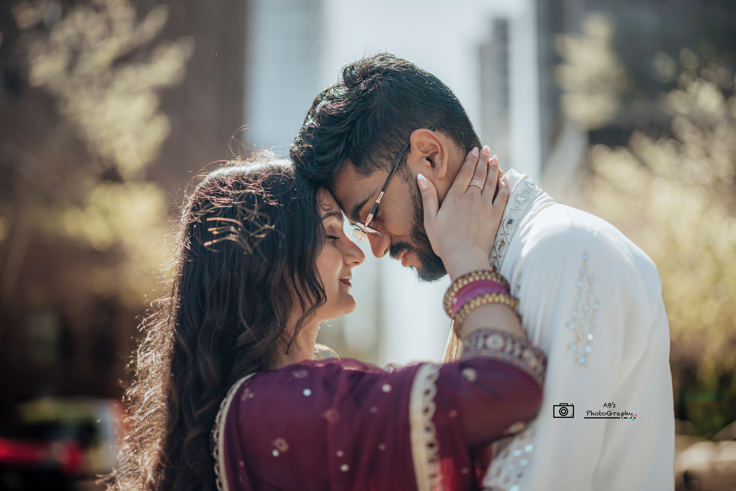 Luxury Indian couple during a cinematic pre-wedding photography and video shoot in Boston, Massachusetts, featuring editorial posing and elegant styling.