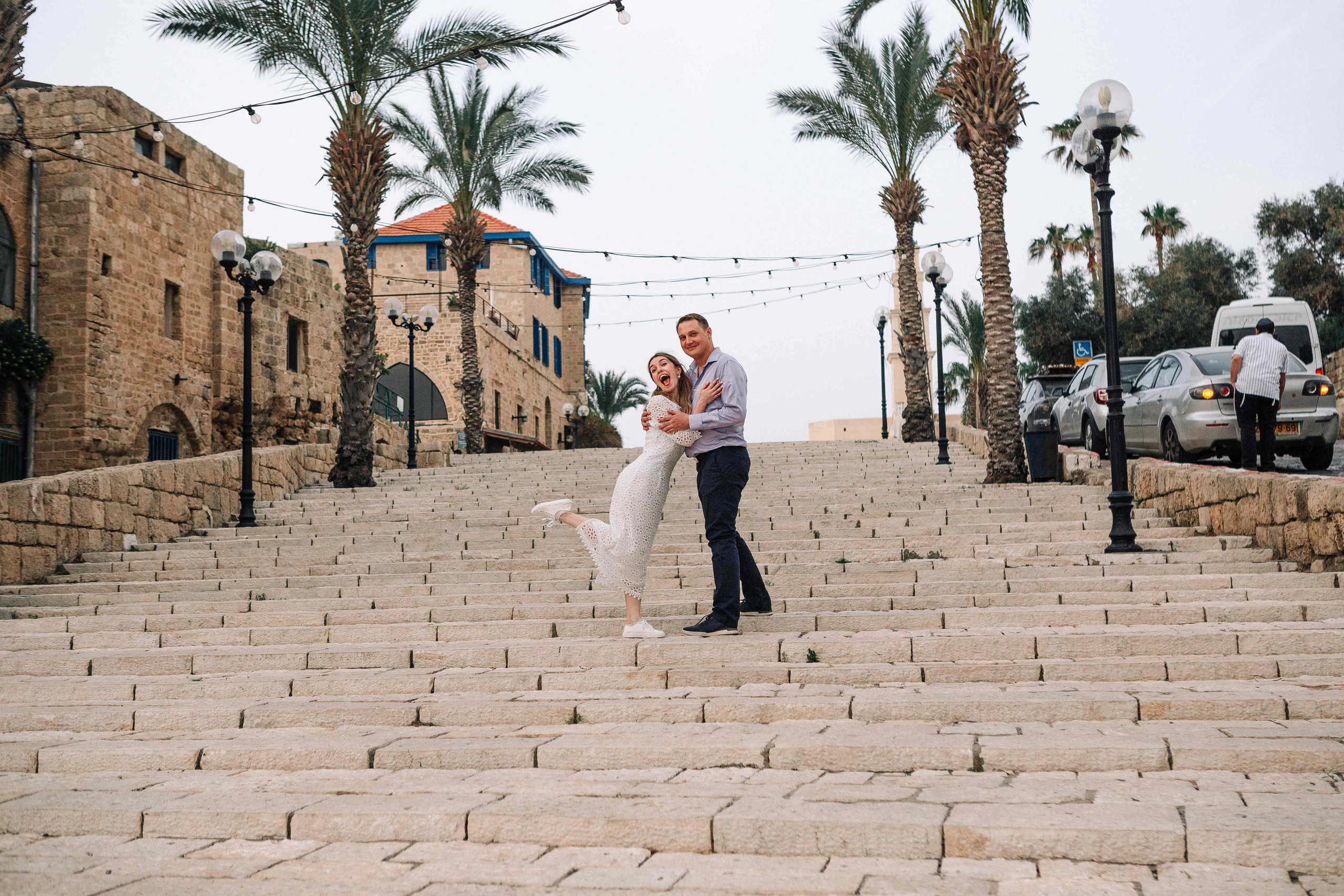 LOVERS IN JAFFO. PHOTOGRAPHER IN ISRAEL