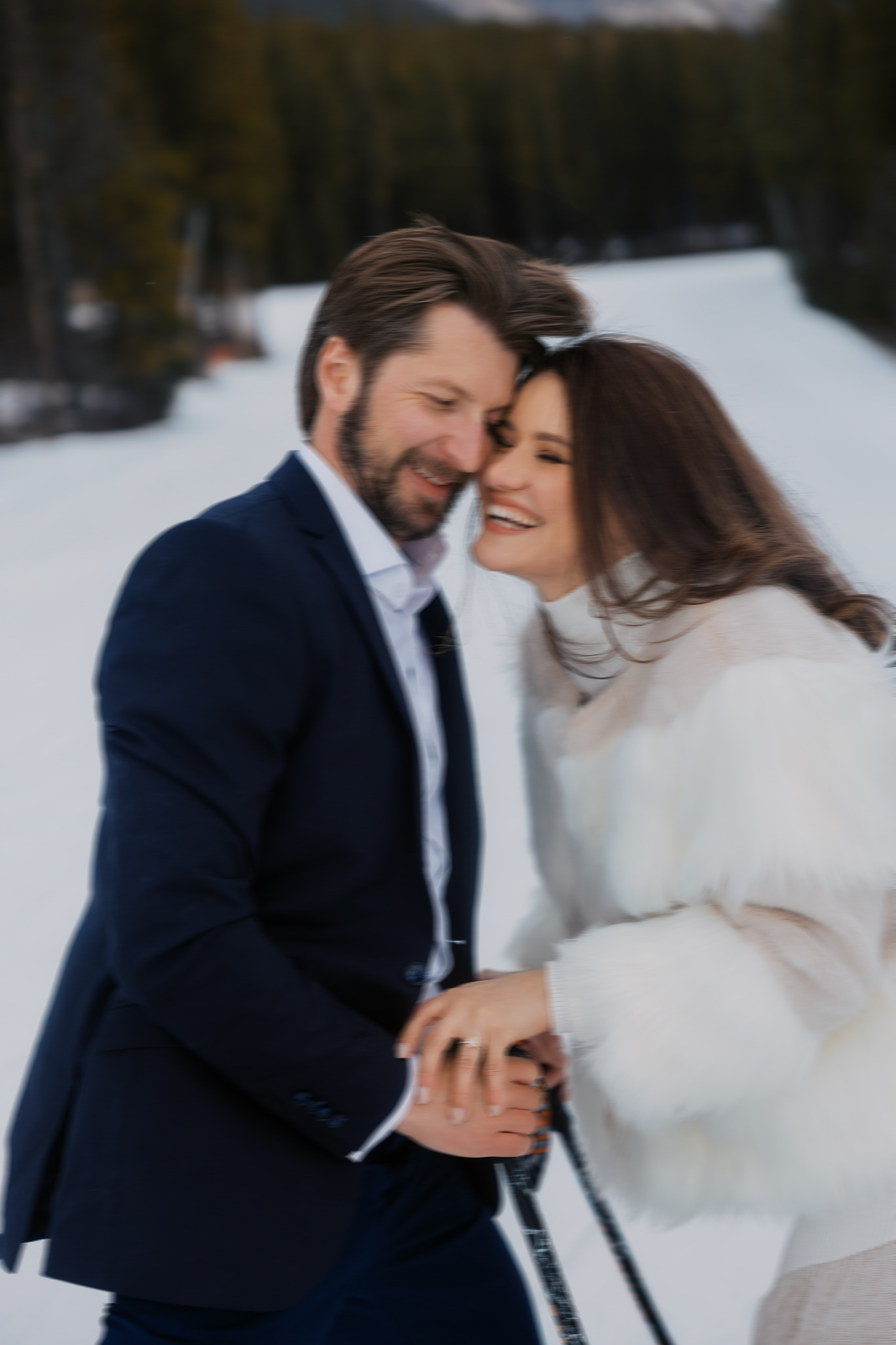 Ski engagement session. Home