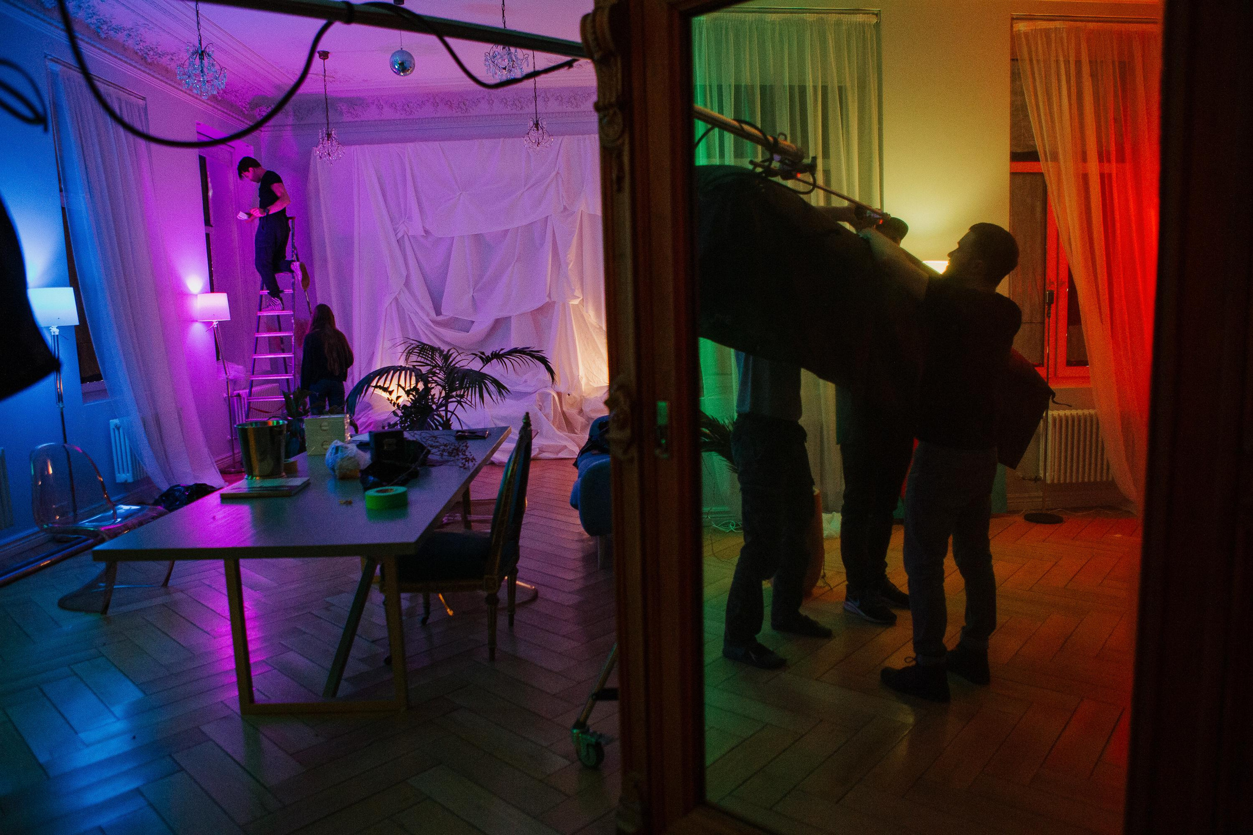 Backstage of the music video shooting. Photographer Luxembourg