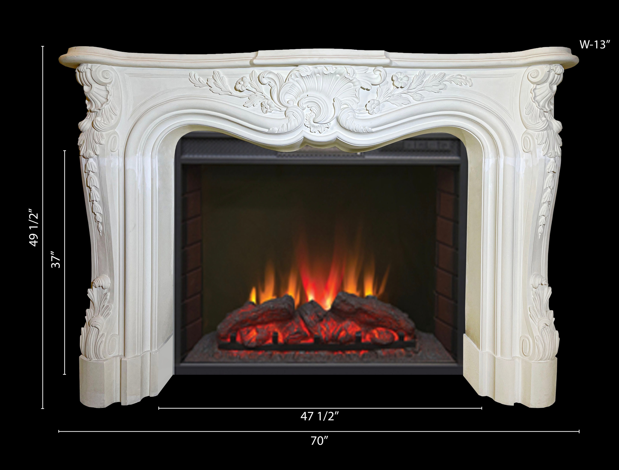 Fireplaces. Plaster molding