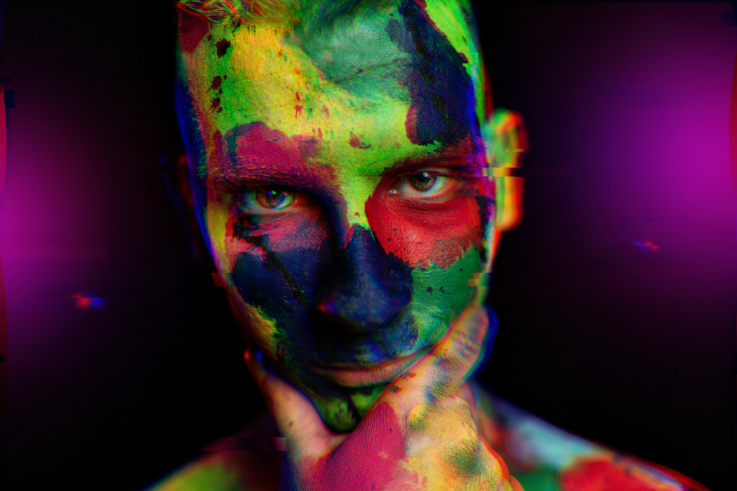 Face Paint photo session in the studio, Dimitri Ilkov, photographer Edmonton