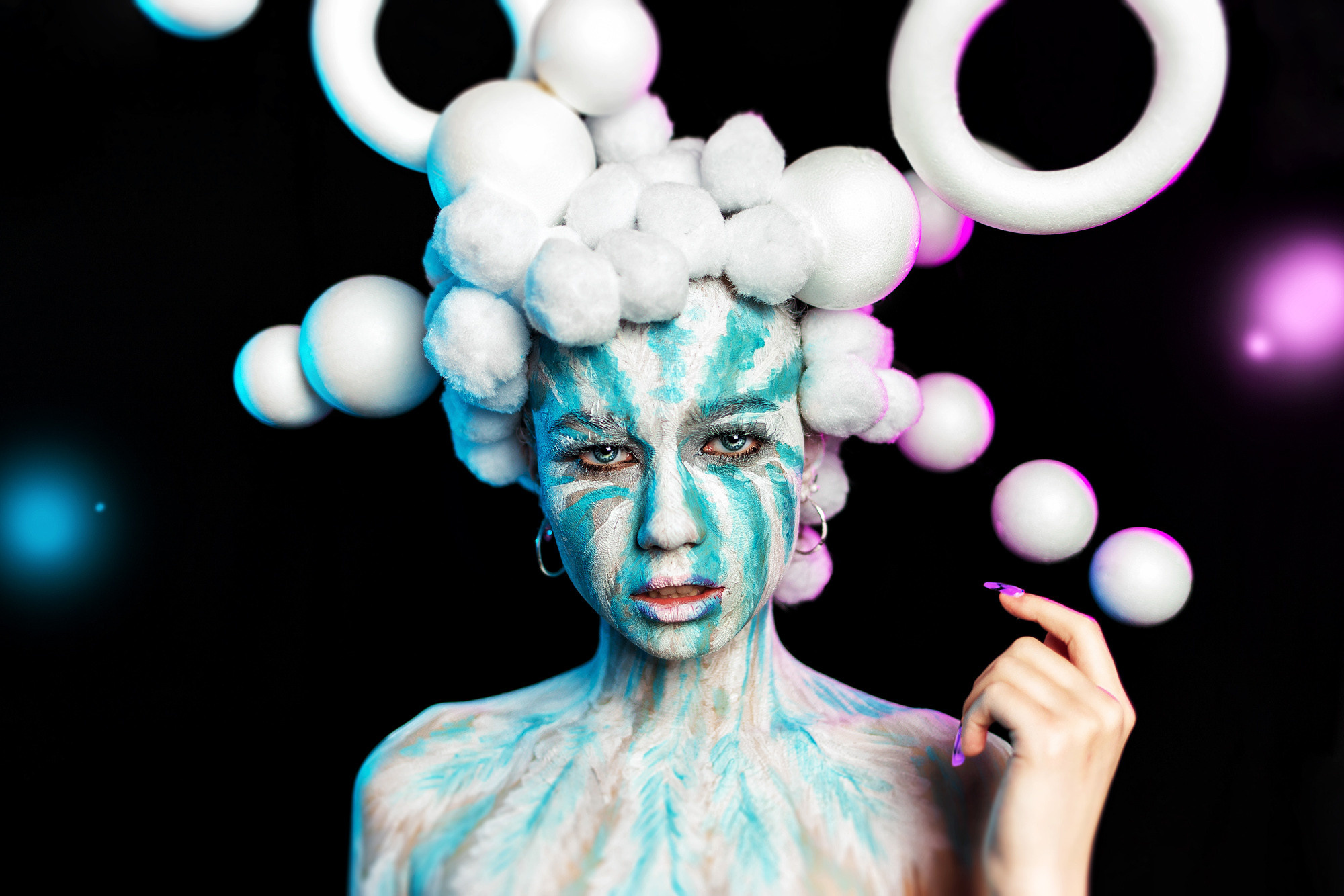 Face Paint photo session in the studio, Dimitri Ilkov, photographer Edmonton