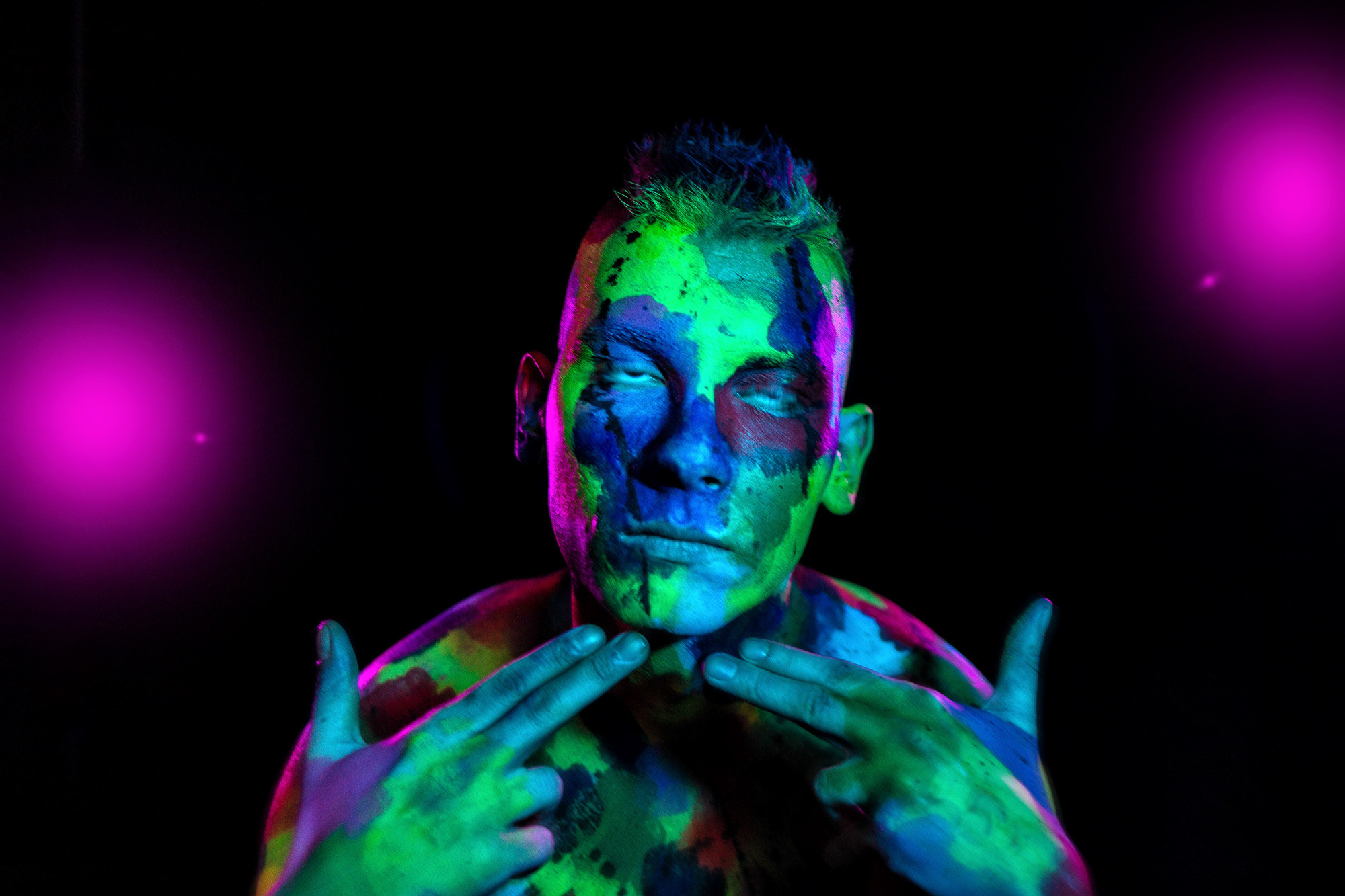 Face Paint photo session in the studio, Dimitri Ilkov, photographer Edmonton