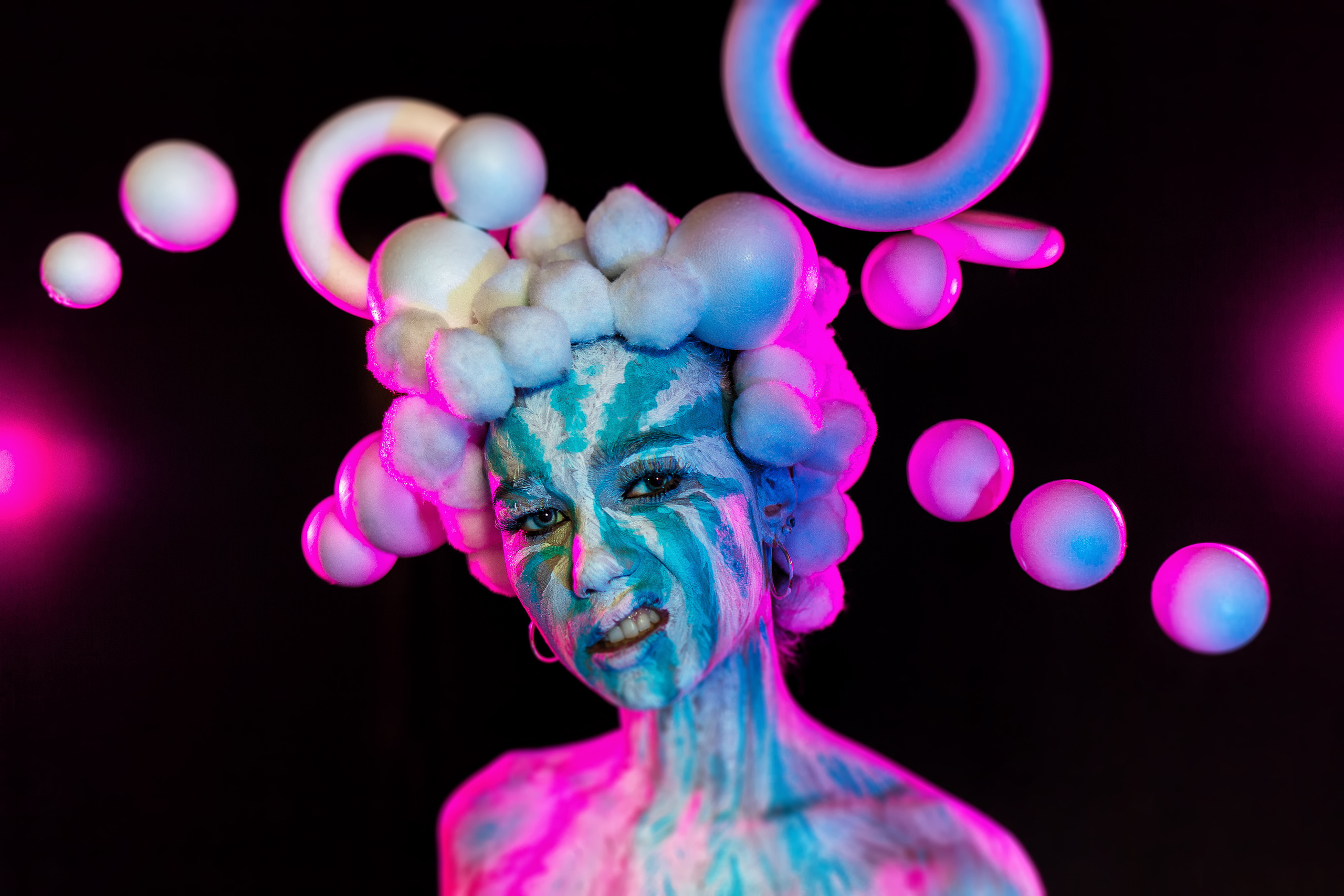 Face Paint photo session in the studio, Dimitri Ilkov, photographer Edmonton