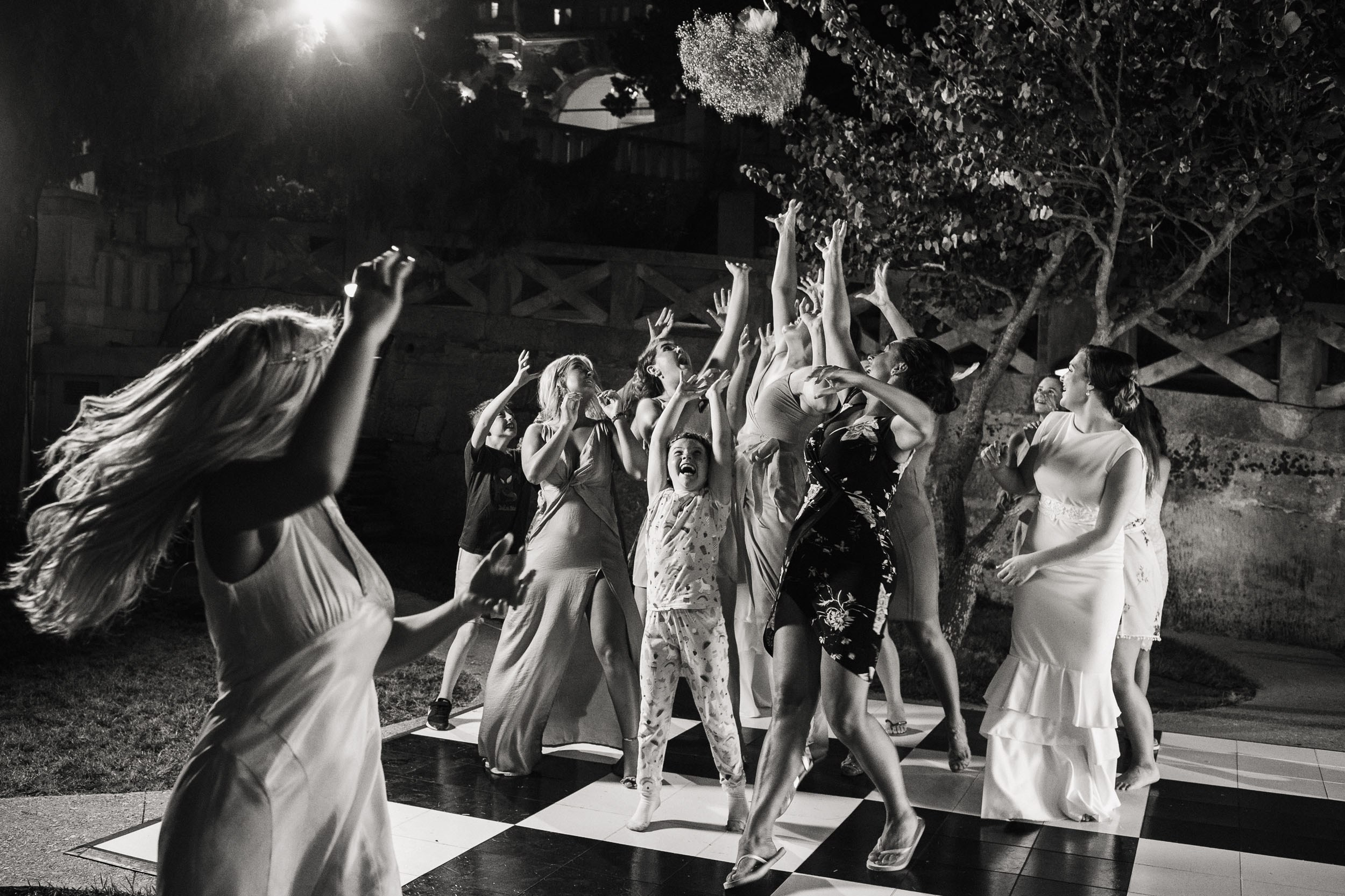 The moment of the bucket toss at Palazzo Villa Rosa