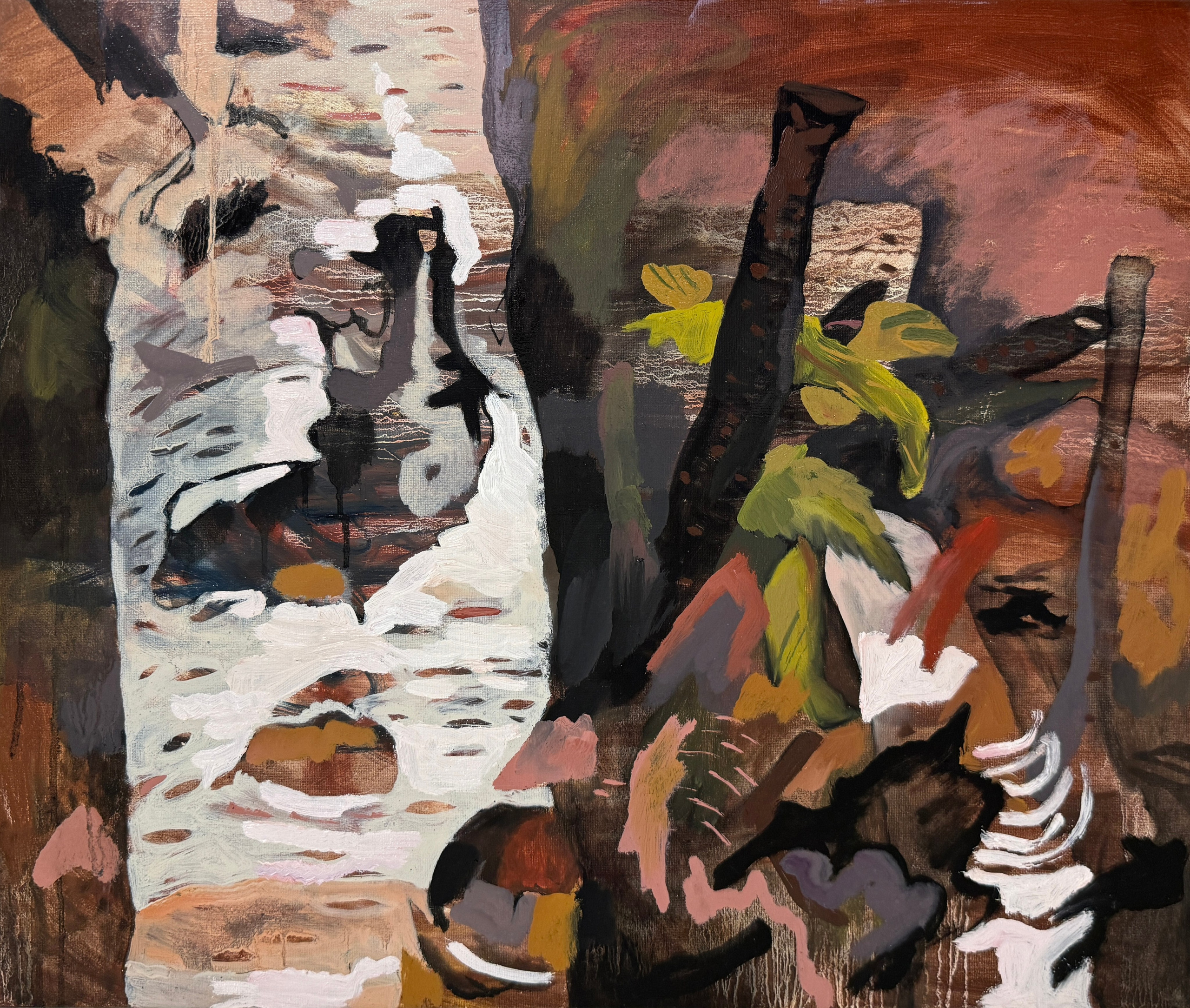 Birch on York Av/87str, 2024, Oil on canvas, 20 x 23 in (50 x 60 cm)