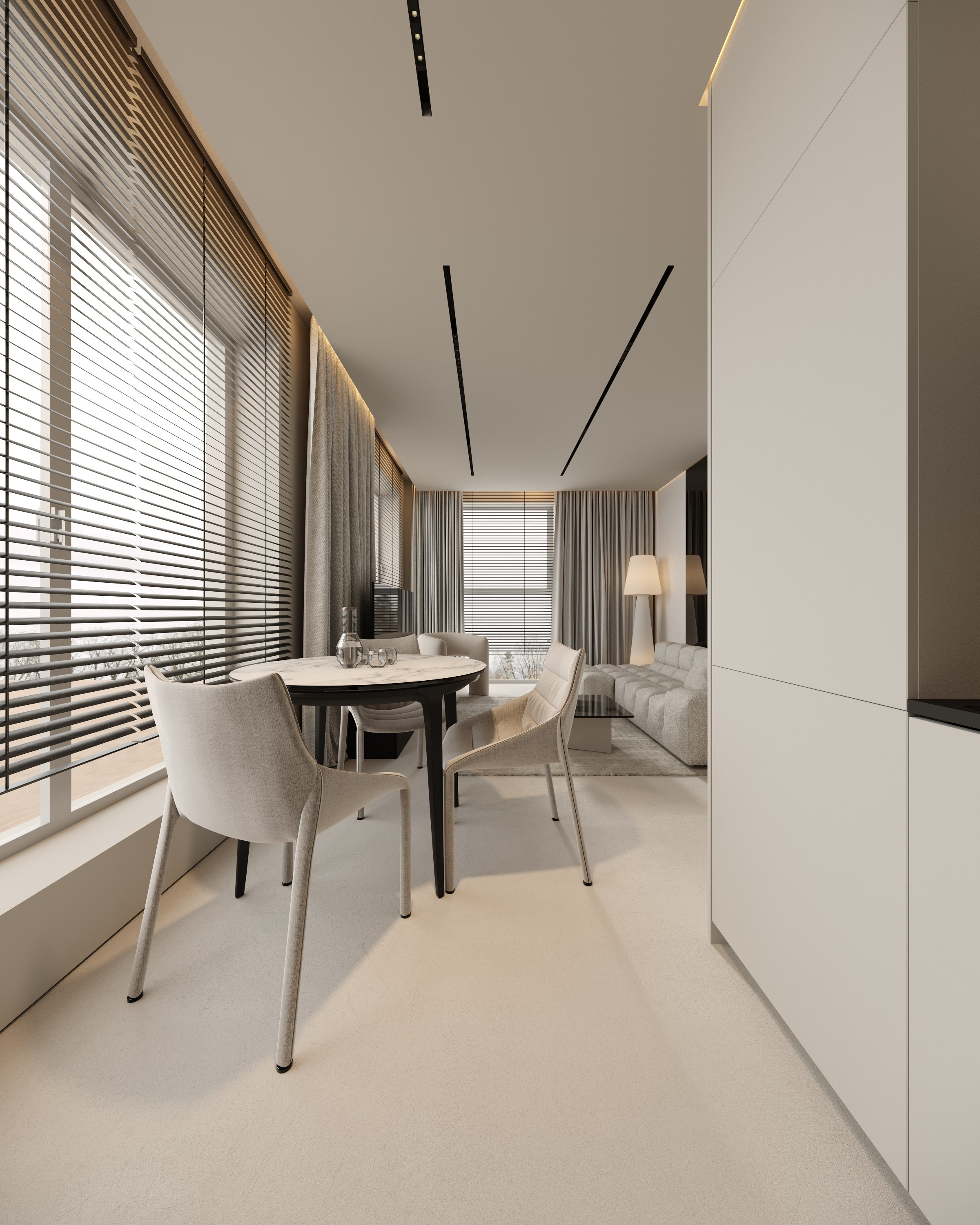 Kaunas 35m2. Bliu.design — dizainas / interjeras / architektūra / 3D vizualizacijos