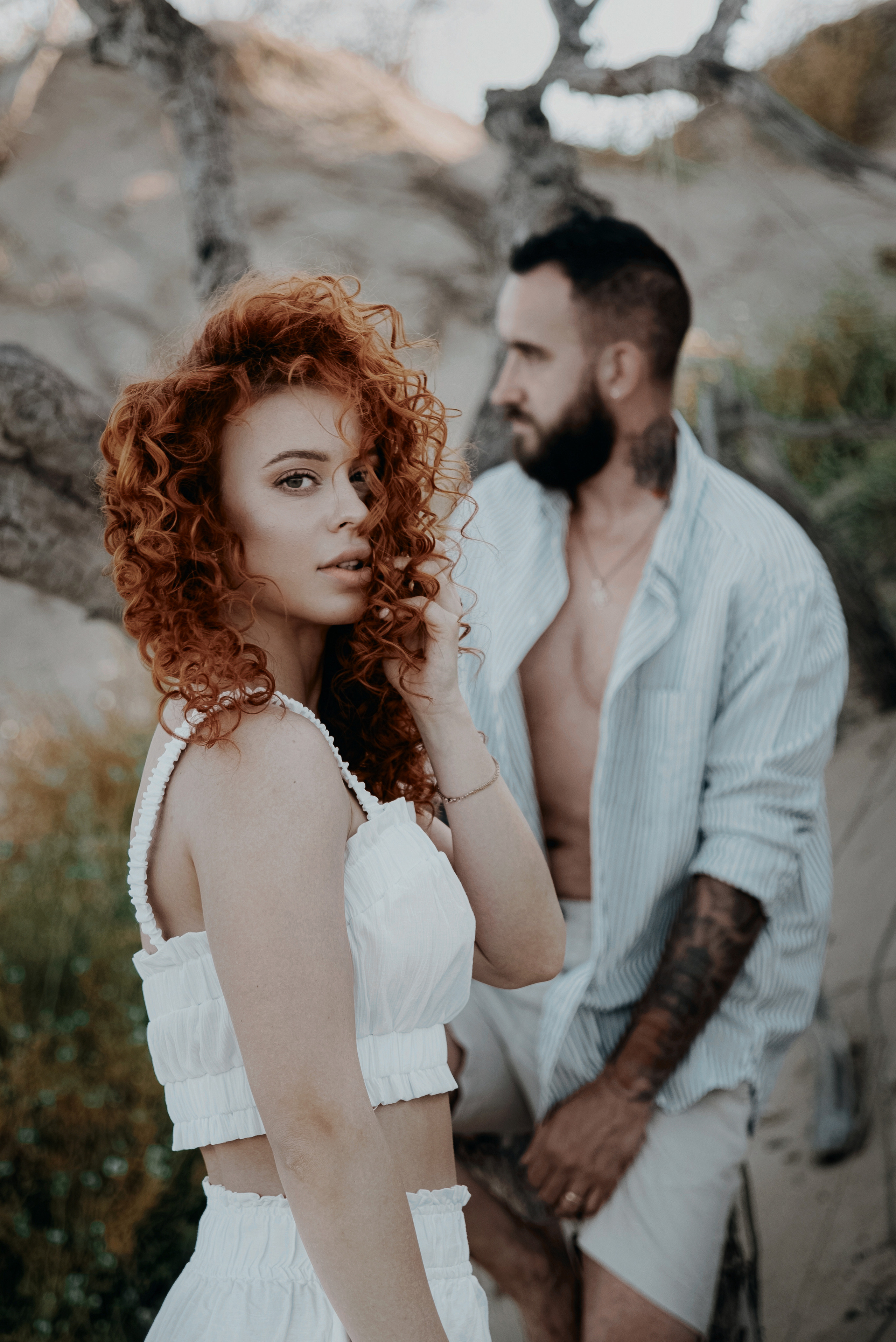 Love story on a wild beach in Spain