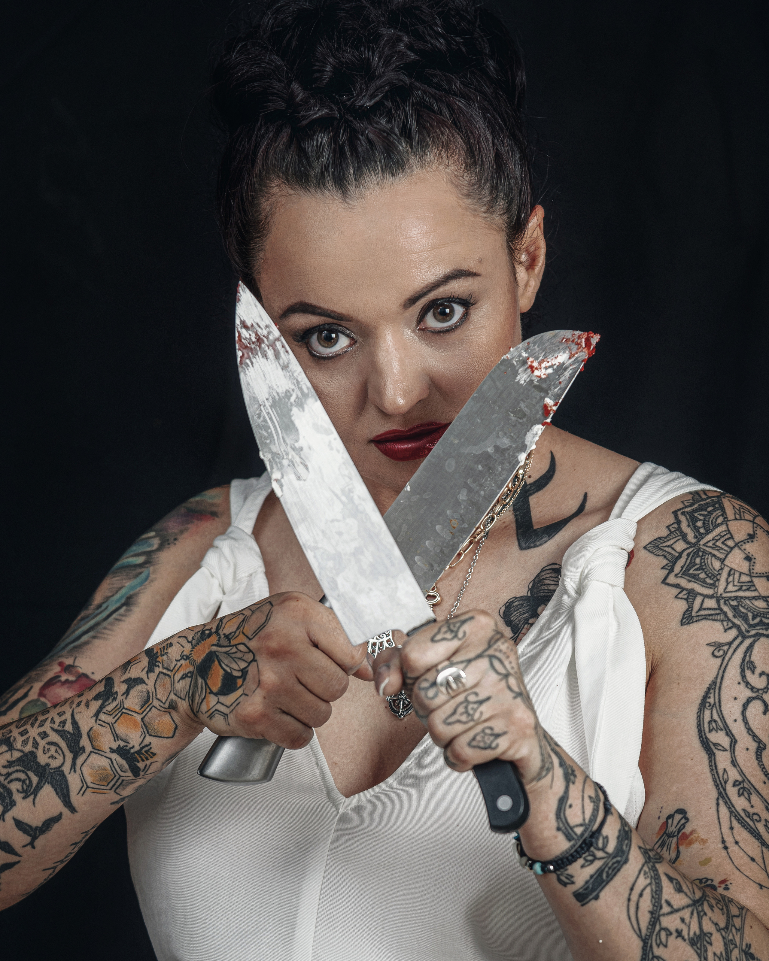 Creative studio photo session for a pastry chef in Spain