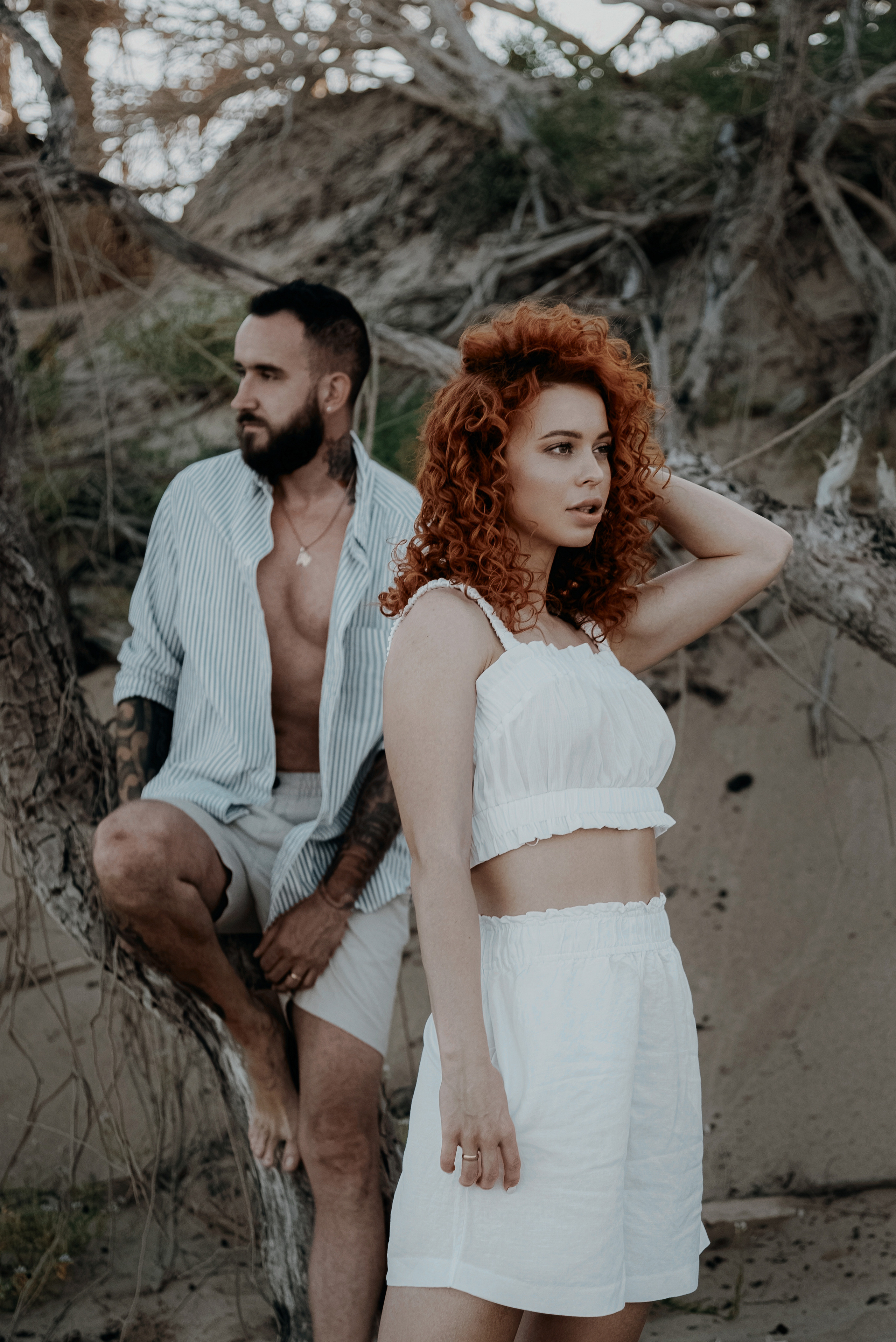 Love story on a wild beach in Spain