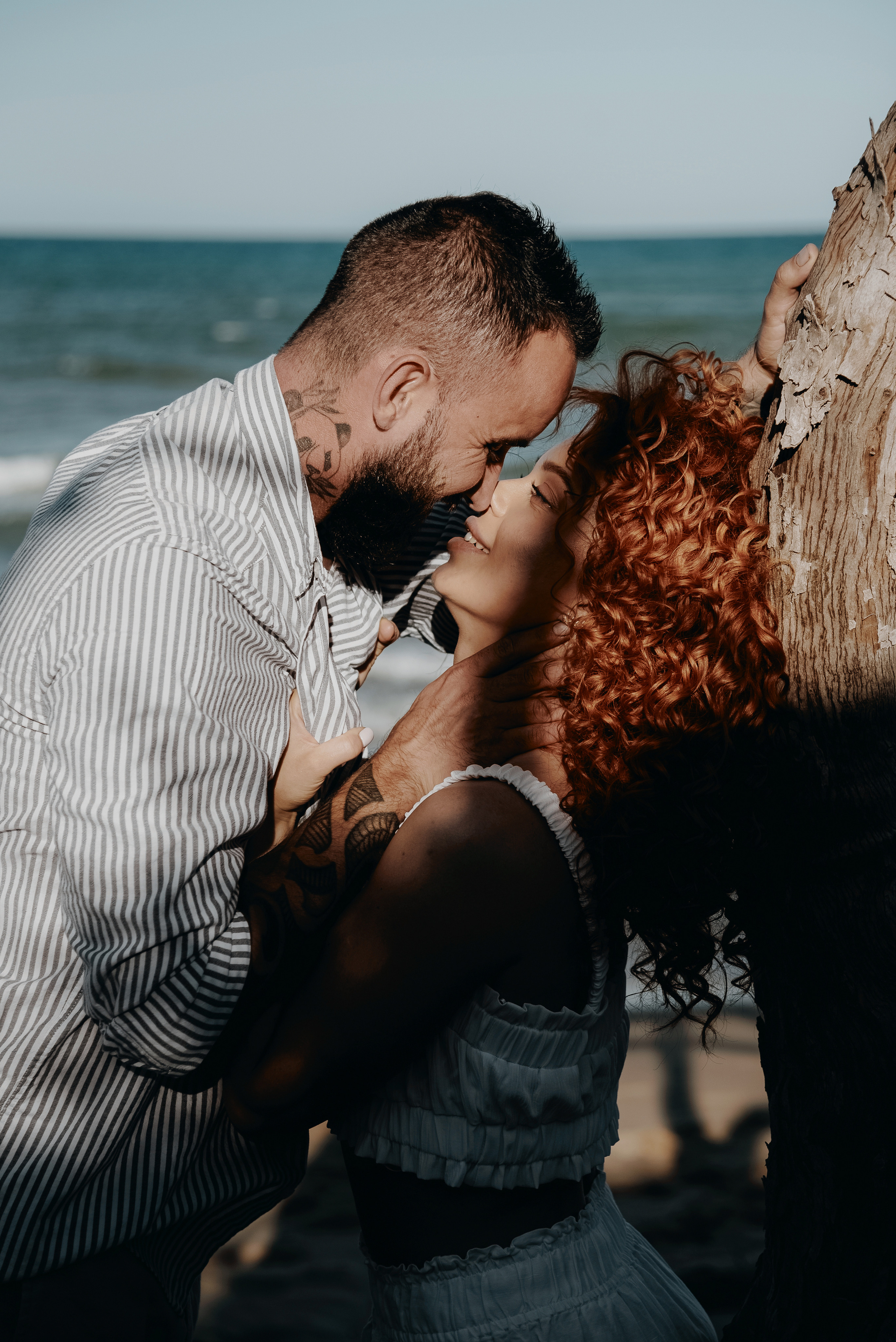 Love story on a wild beach in Spain