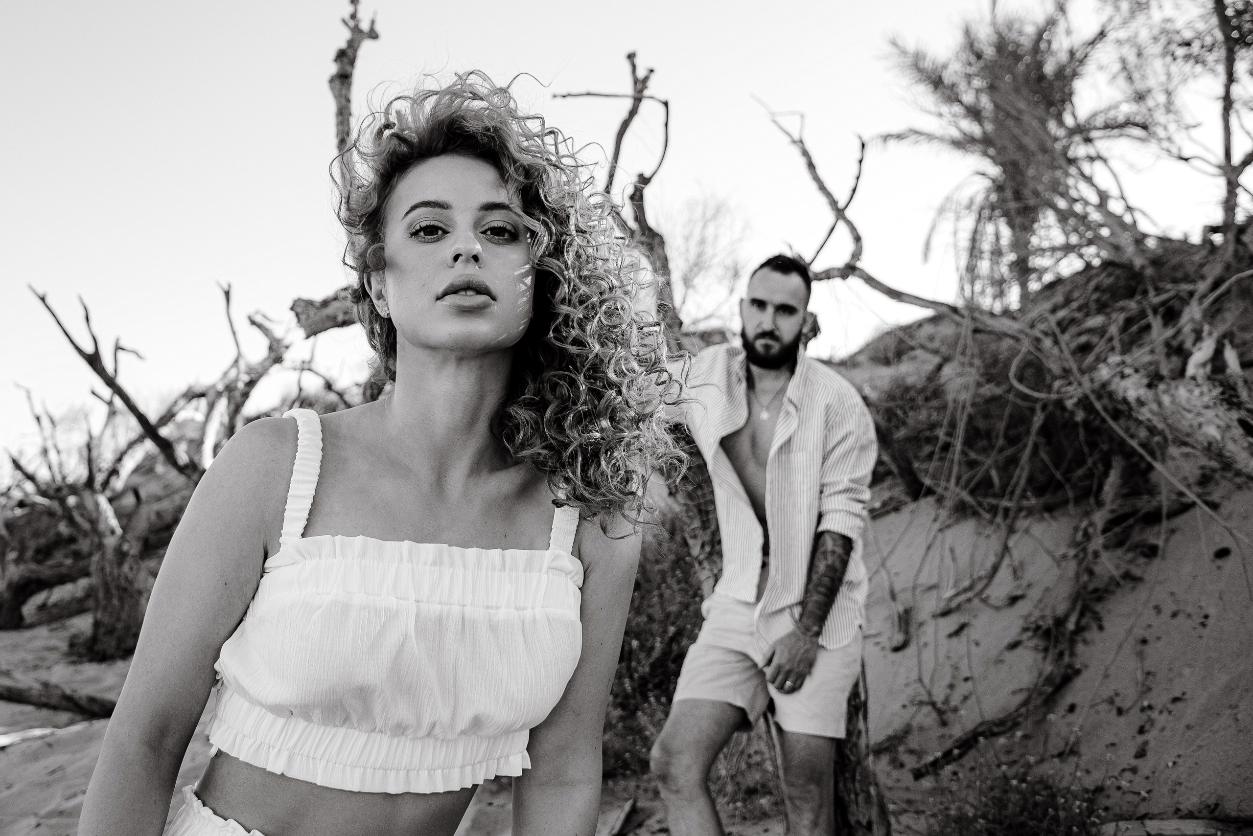 Love story on a wild beach in Spain