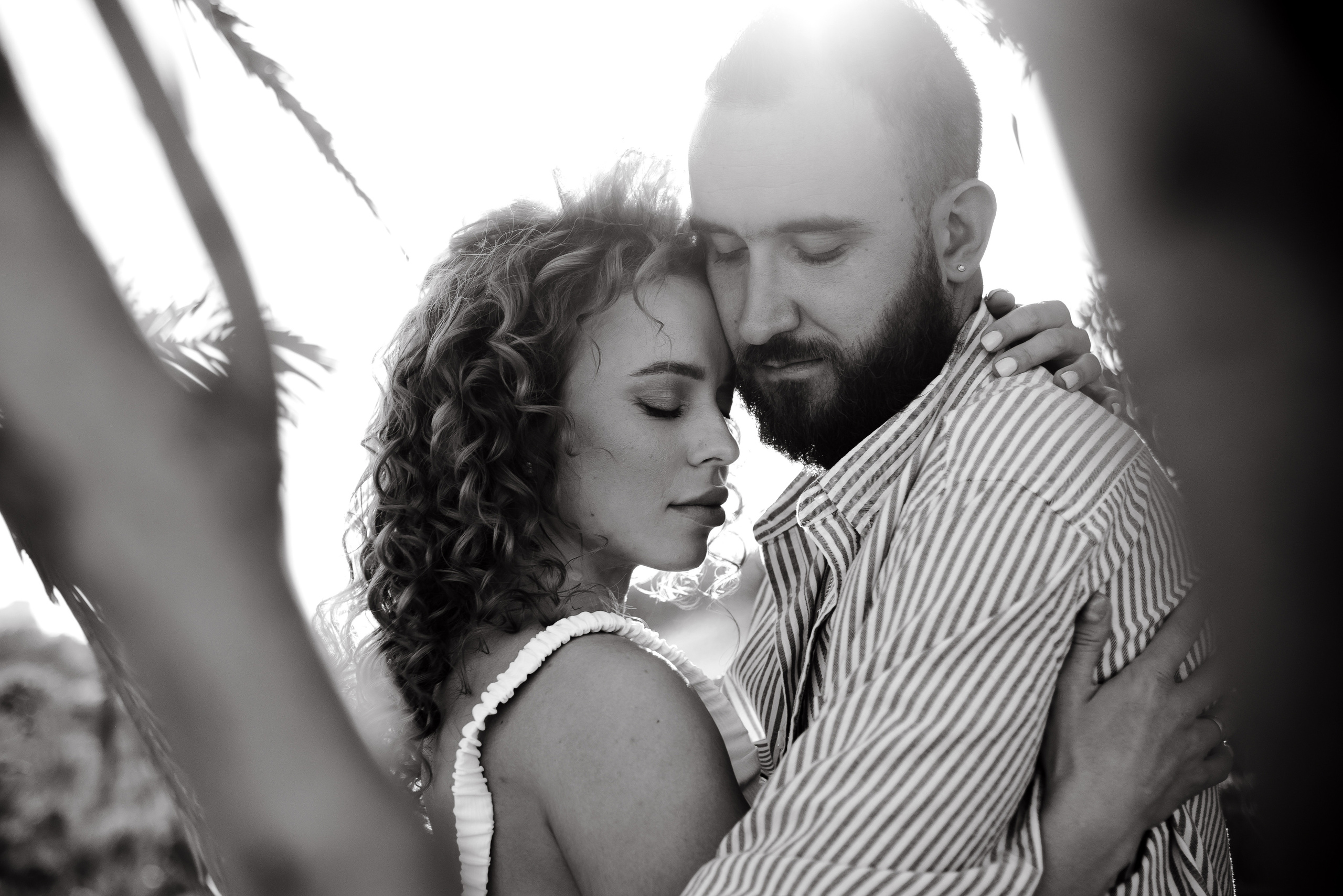 Love story on a wild beach in Spain