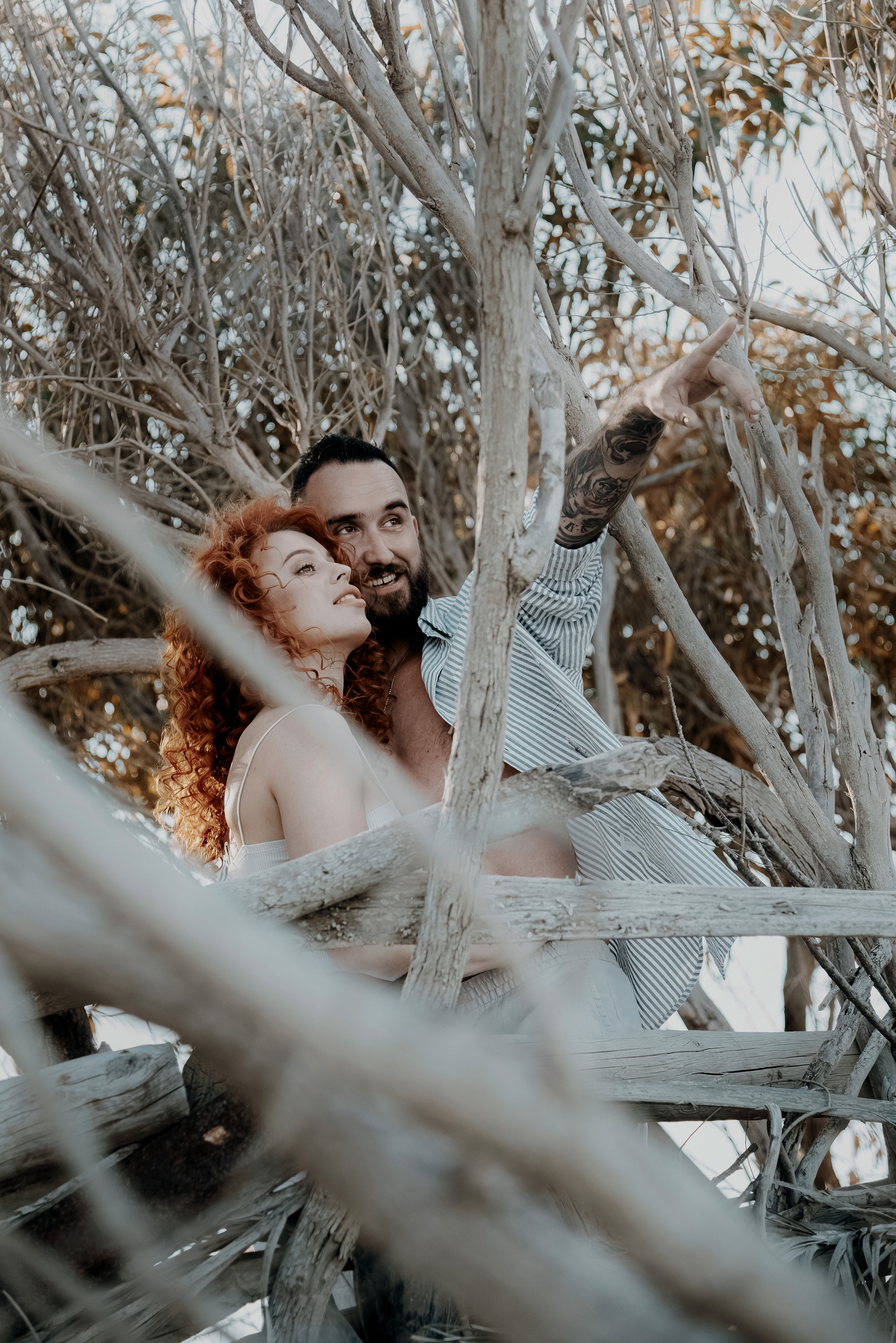 Love story on a wild beach in Spain