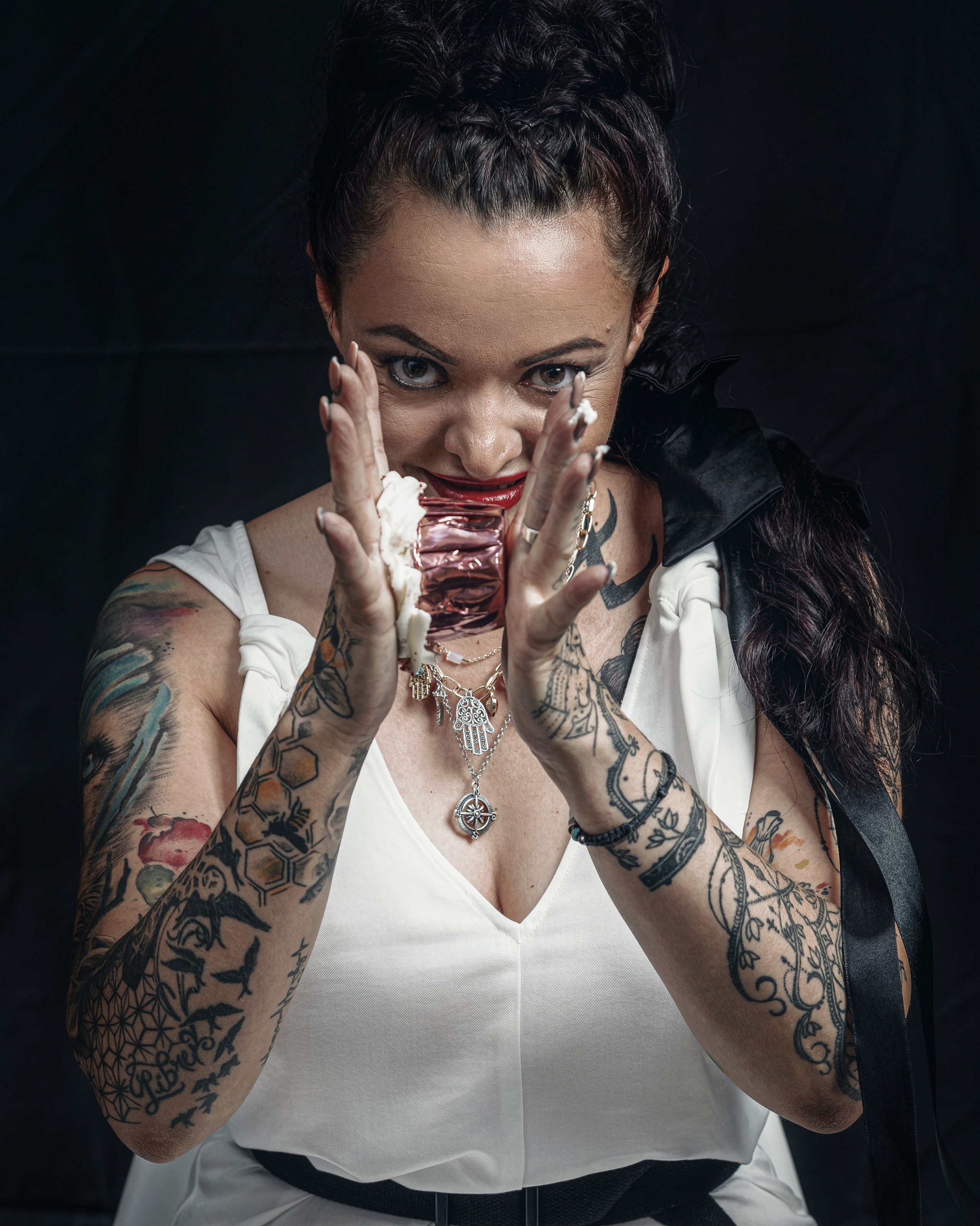 Creative studio photo session for a pastry chef in Spain