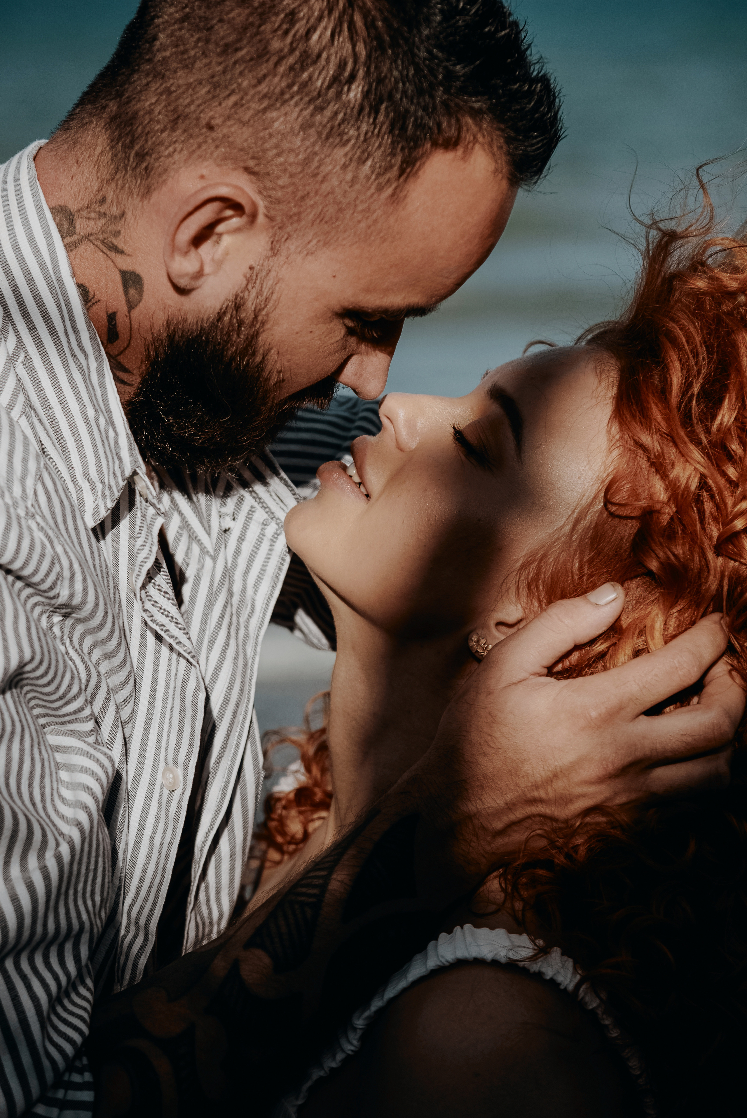 Love story on a wild beach in Spain