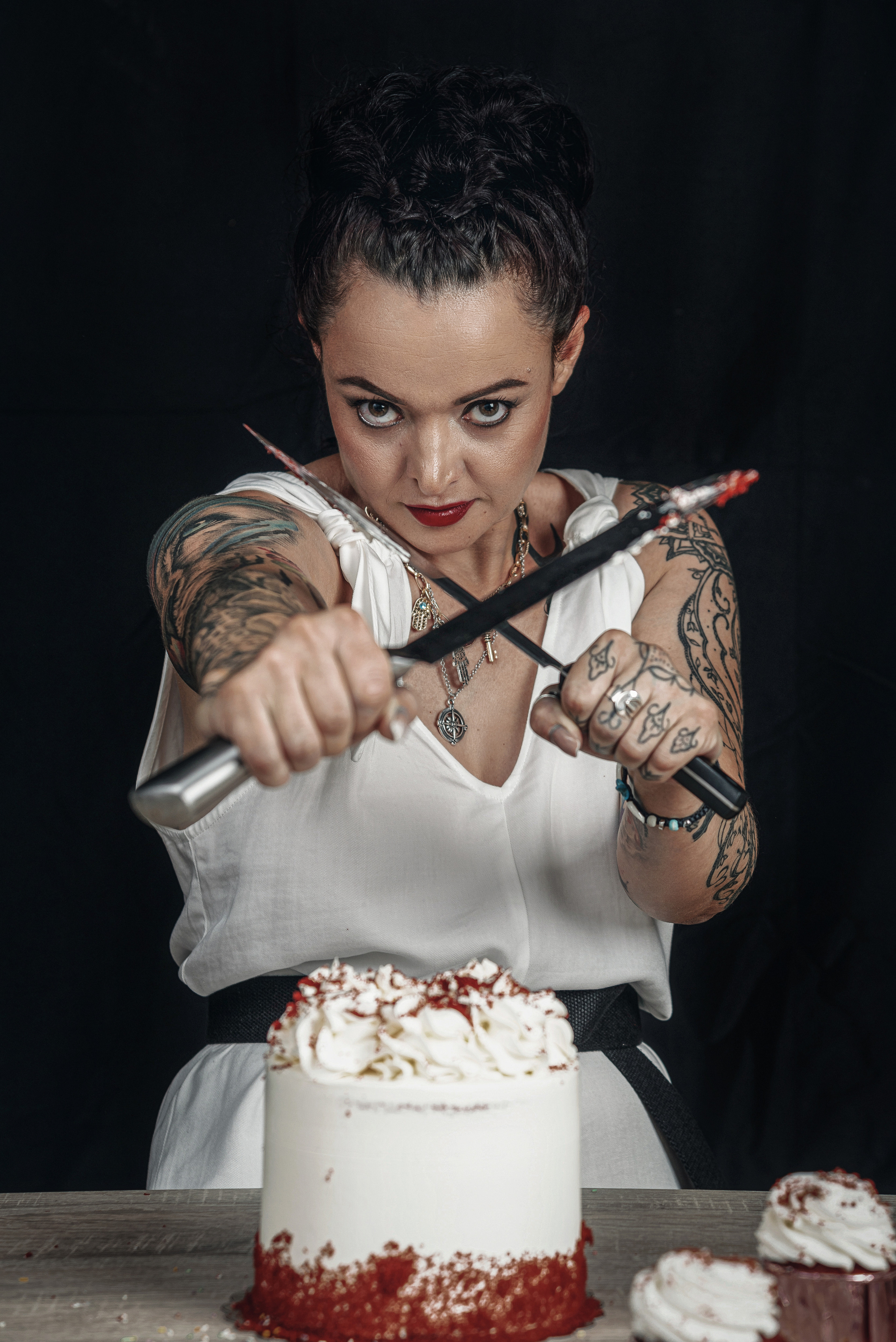 Creative studio photo session for a pastry chef in Spain