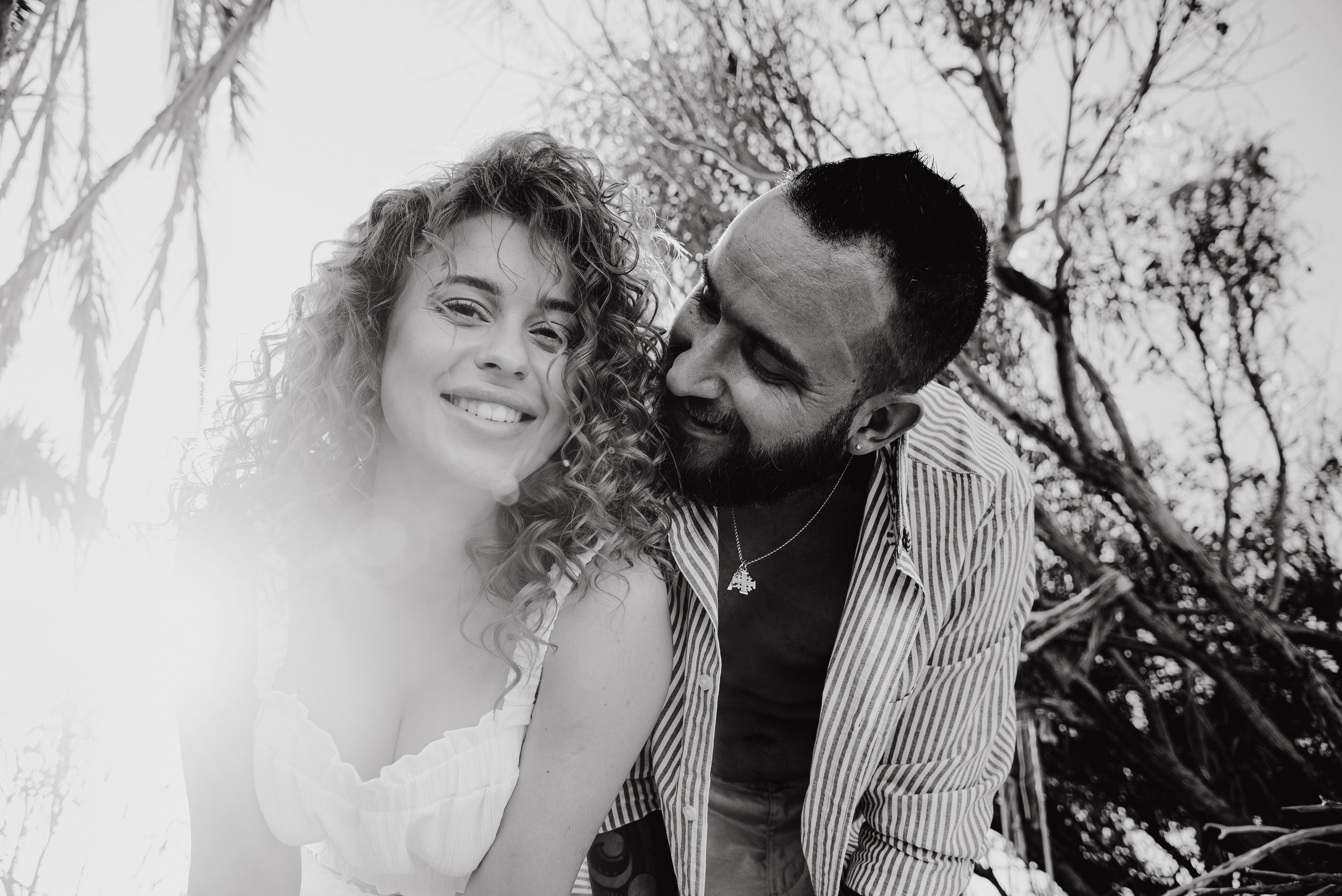 Love story on a wild beach in Spain