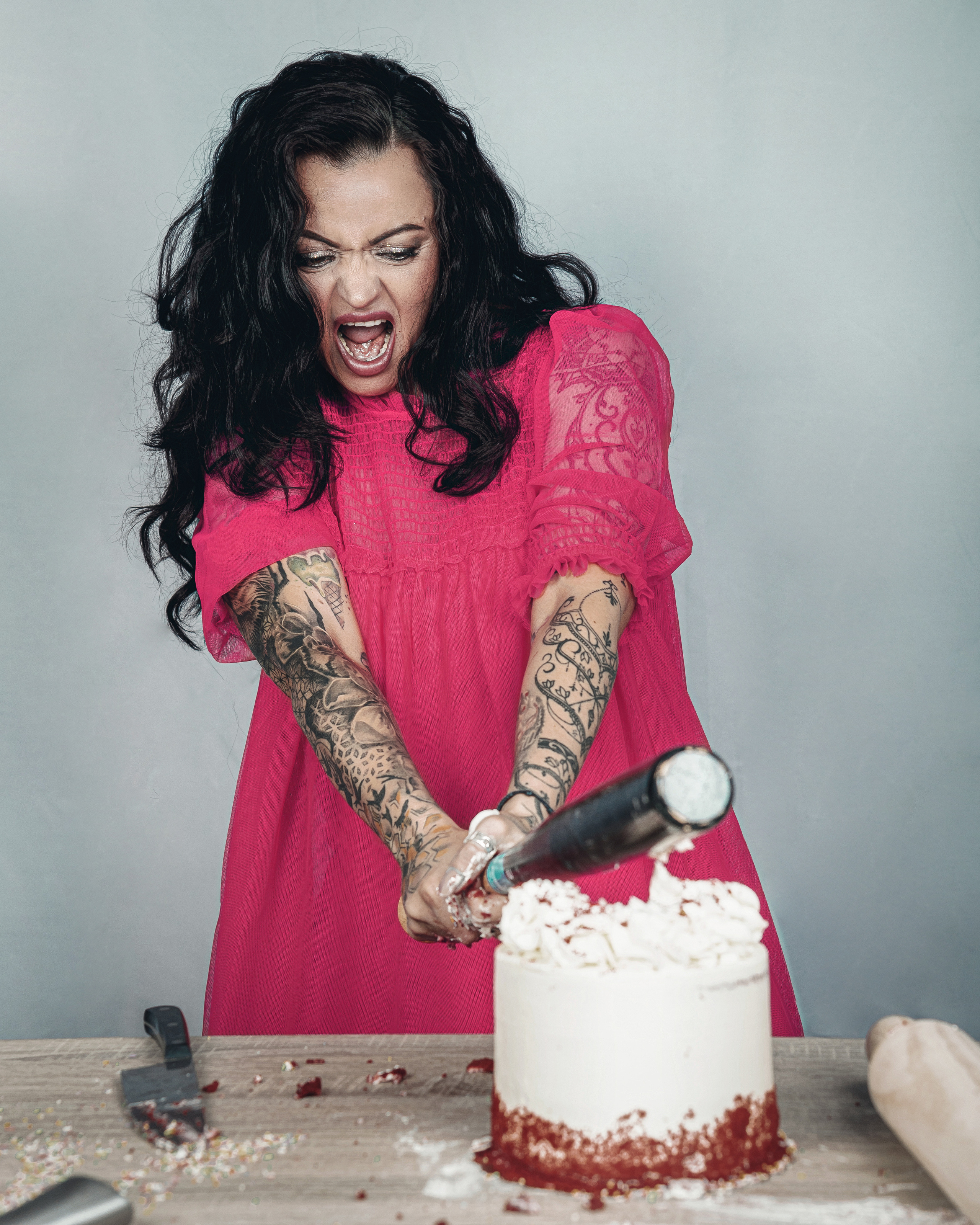 Creative studio photo session for a pastry chef in Spain