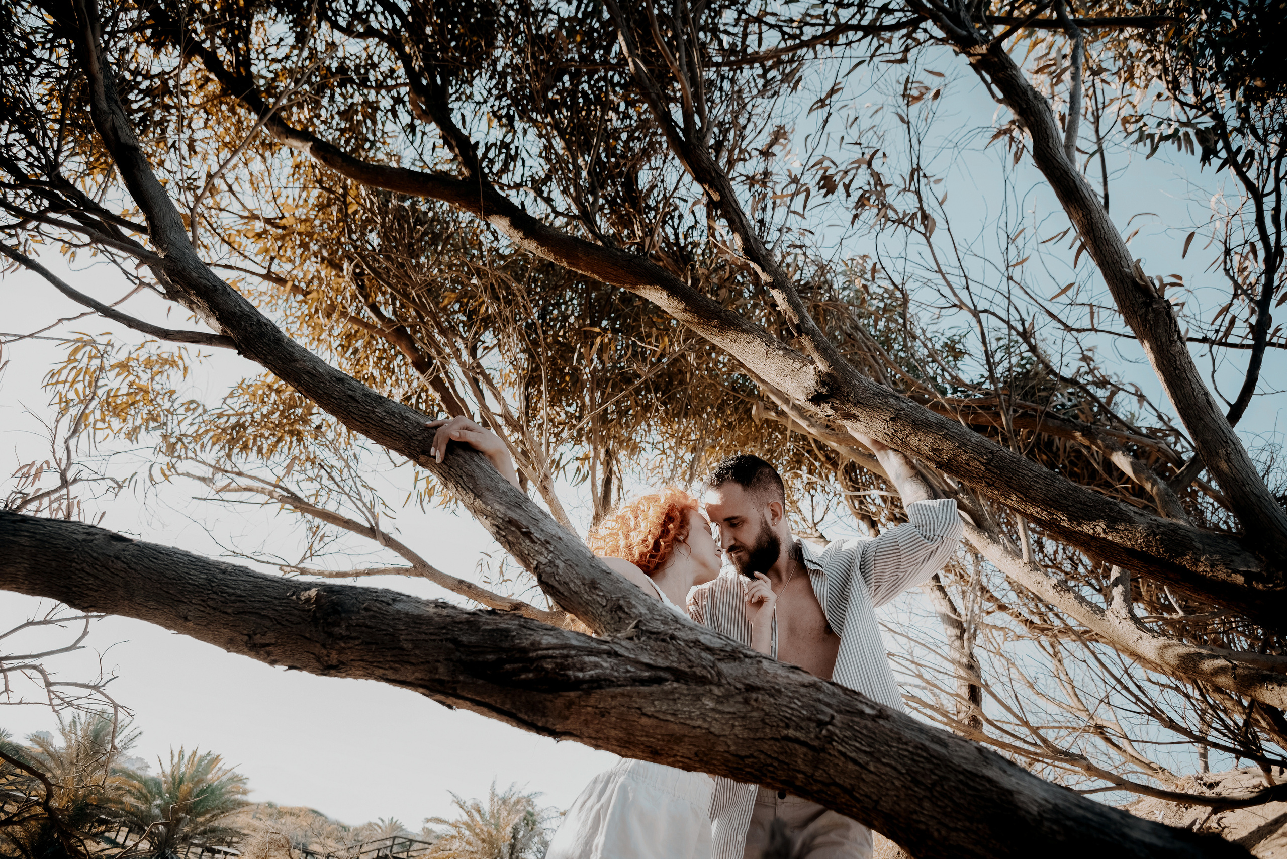 Love story on a wild beach in Spain
